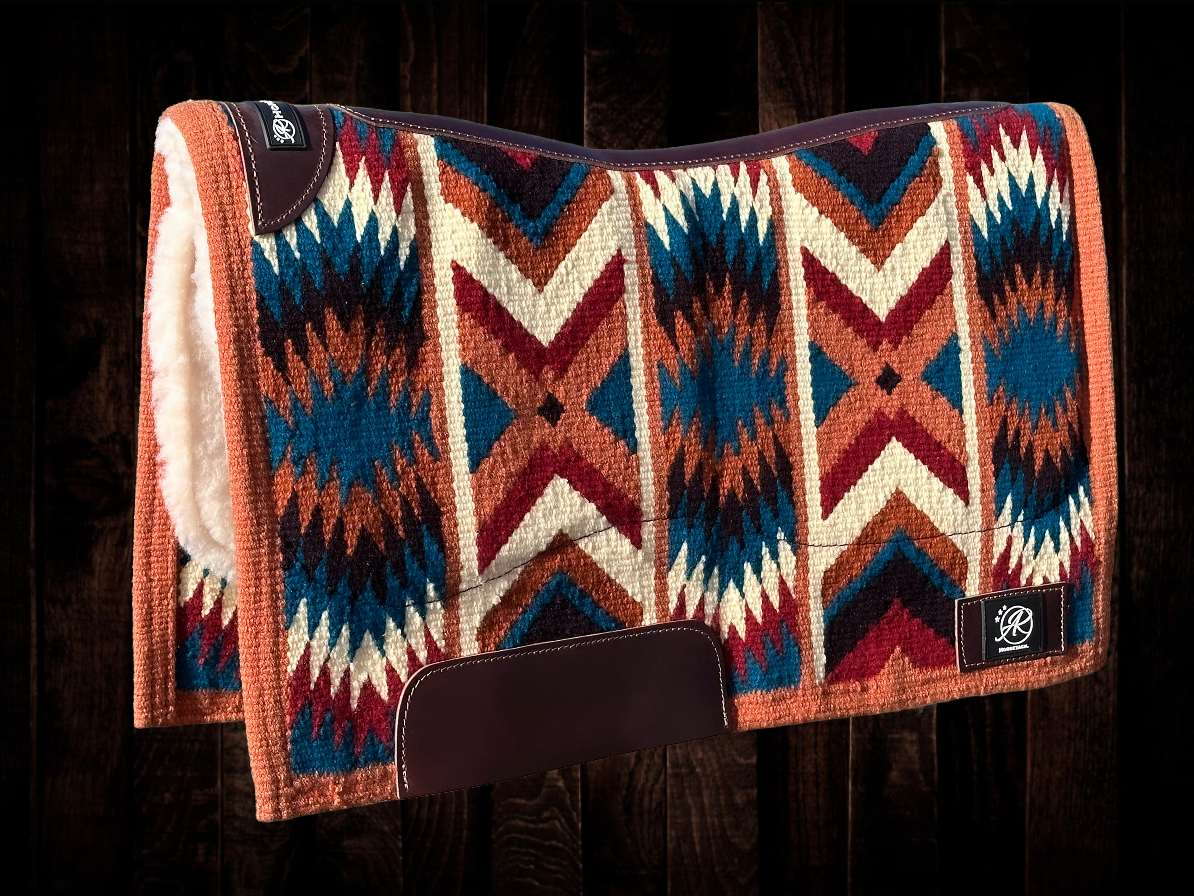 2in1 Show Pad | Ranch weave western | Petrol brown beige