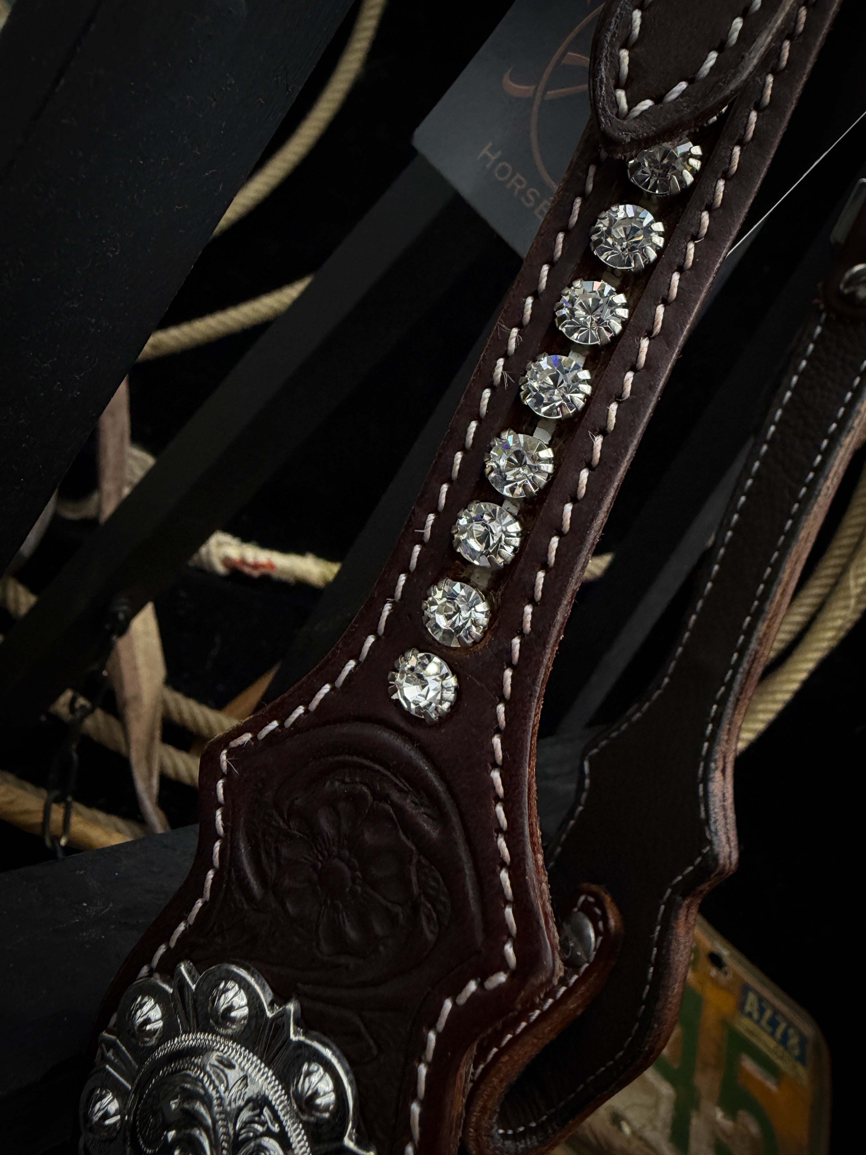 Premium | Westernhoofdstel | Dark Chestnut | Silver Shine -SOLD OUT