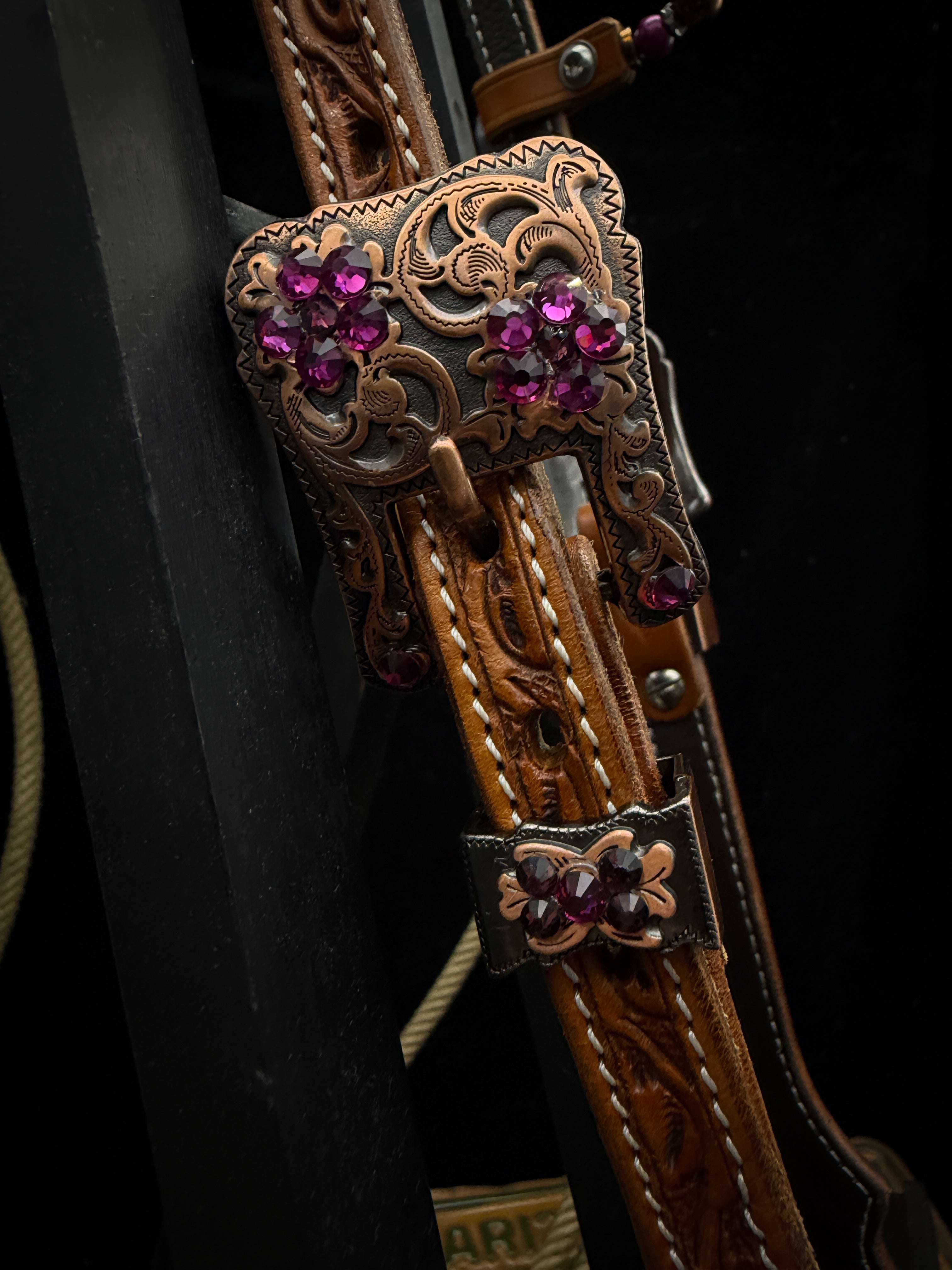 Premium | Westernhoofdstel | Antique Chestnut | Plum Shine