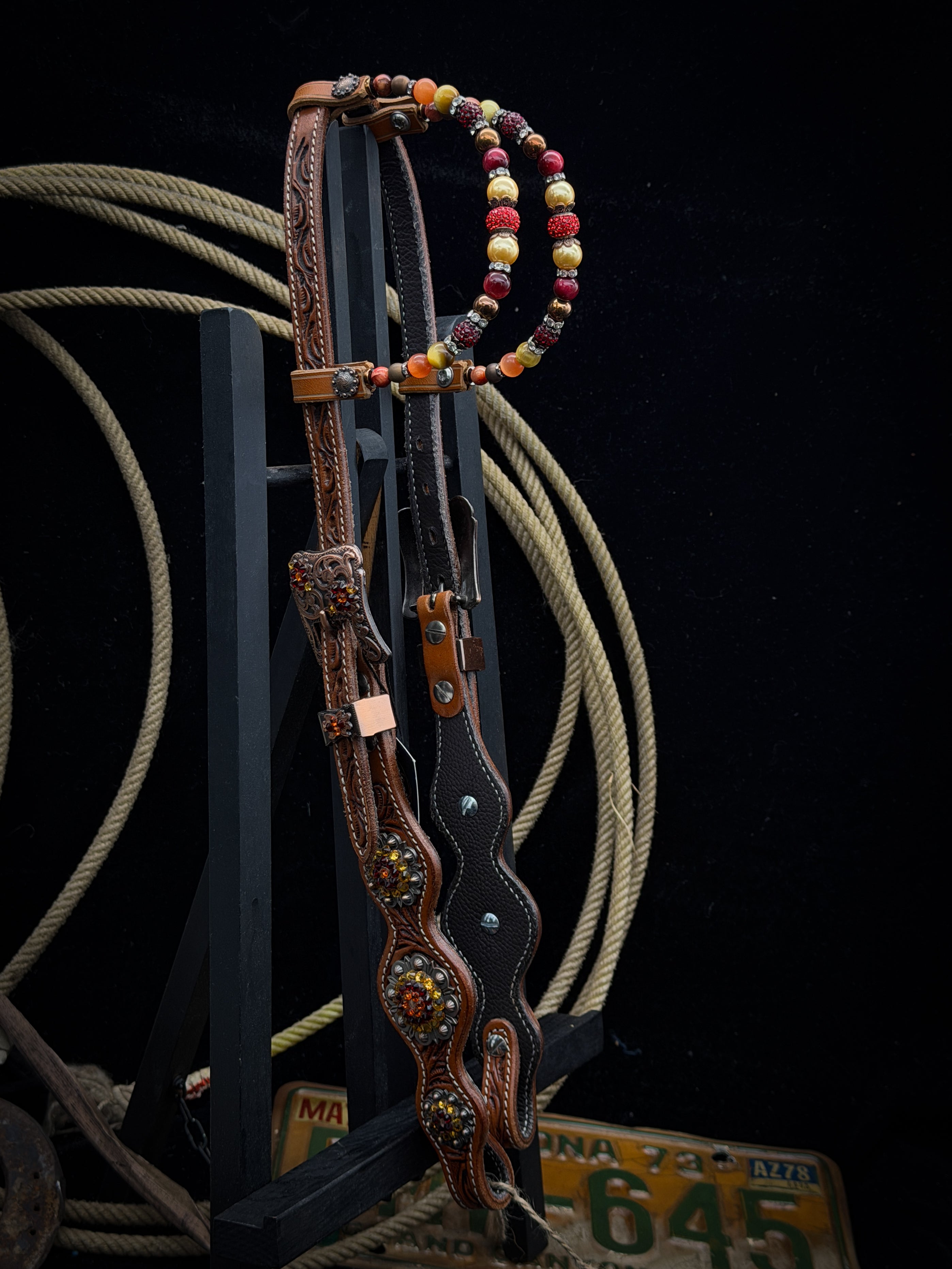 Premium | Westernhoofdstel | Antique Chestnut | Sunset Ember