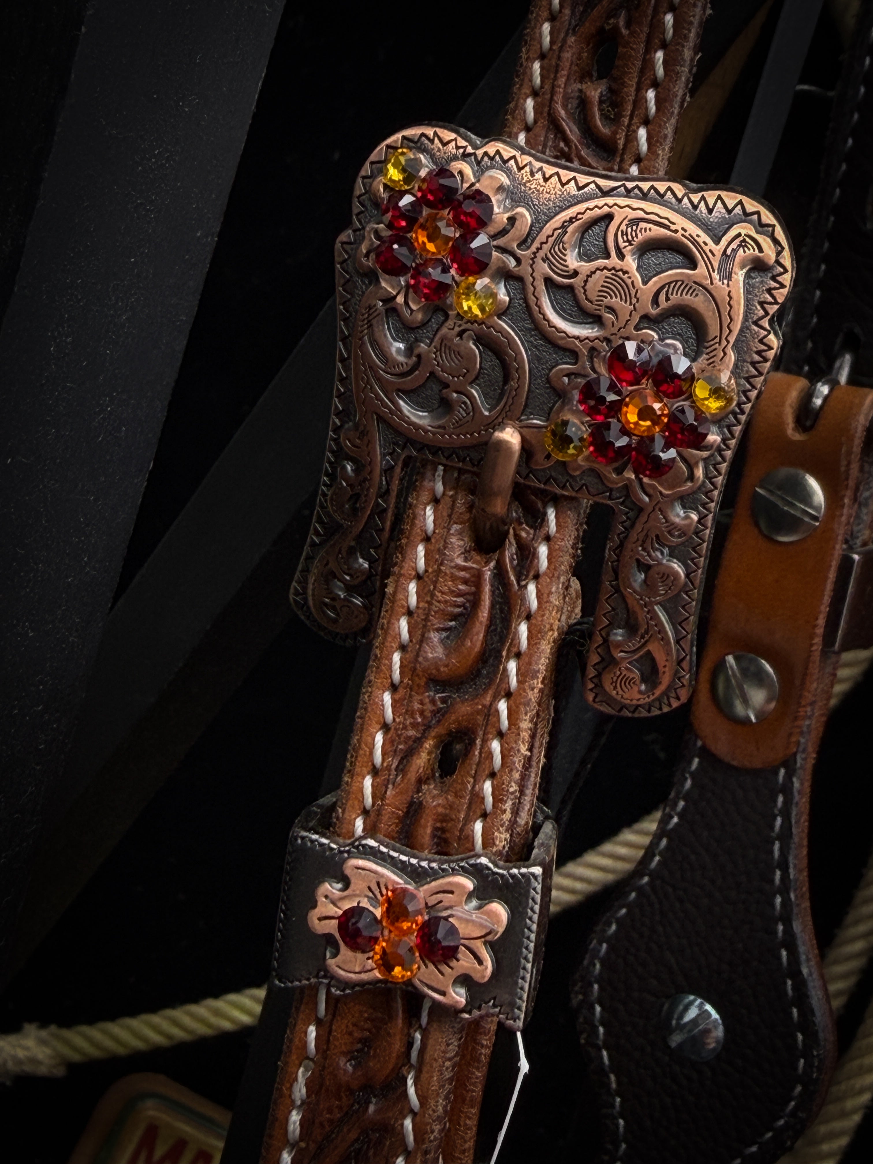 Premium | Westernhoofdstel | Antique Chestnut | Sunset Ember
