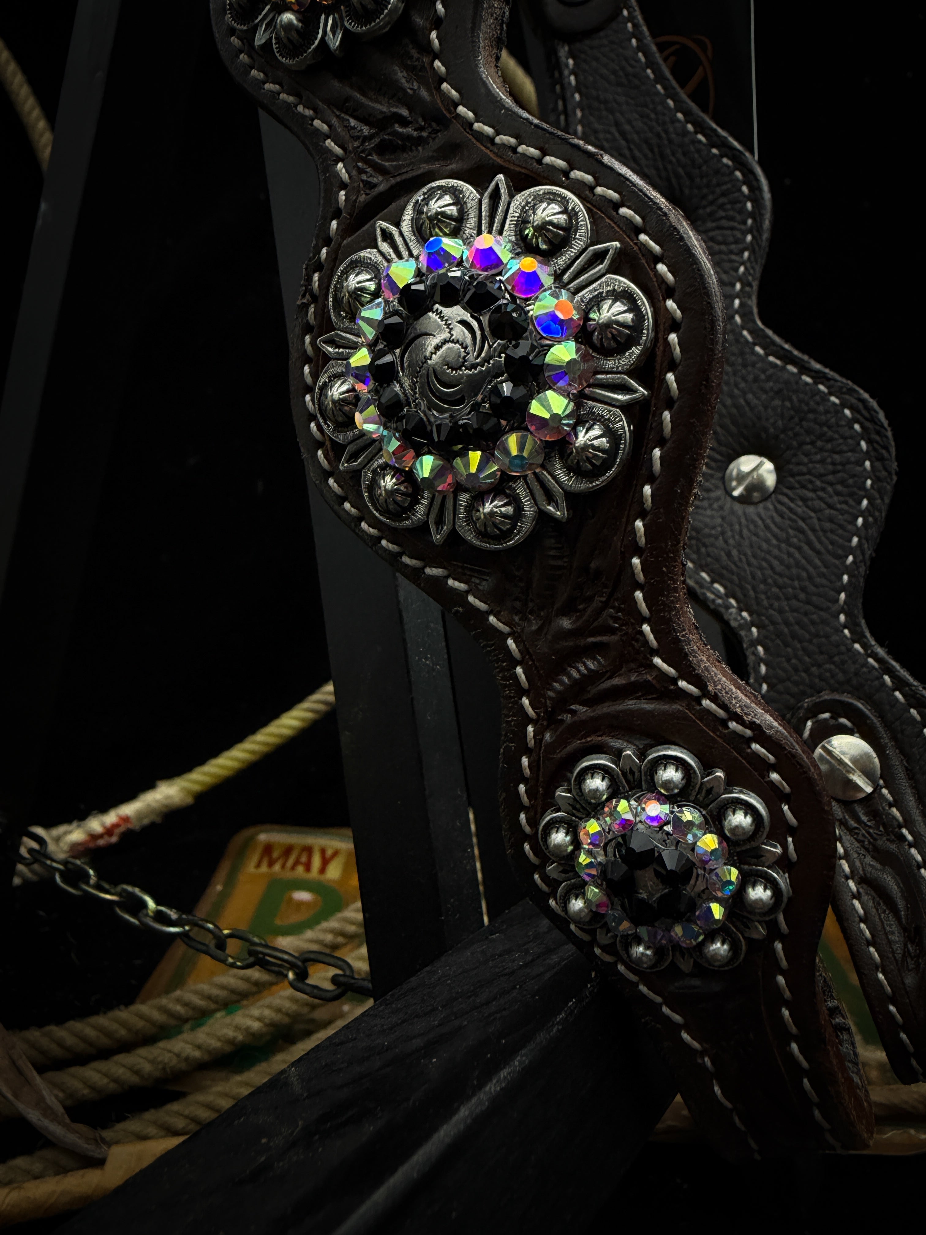 Premium | Westernhoofdstel | Dark brown | Black Aurora -SOLD OUT