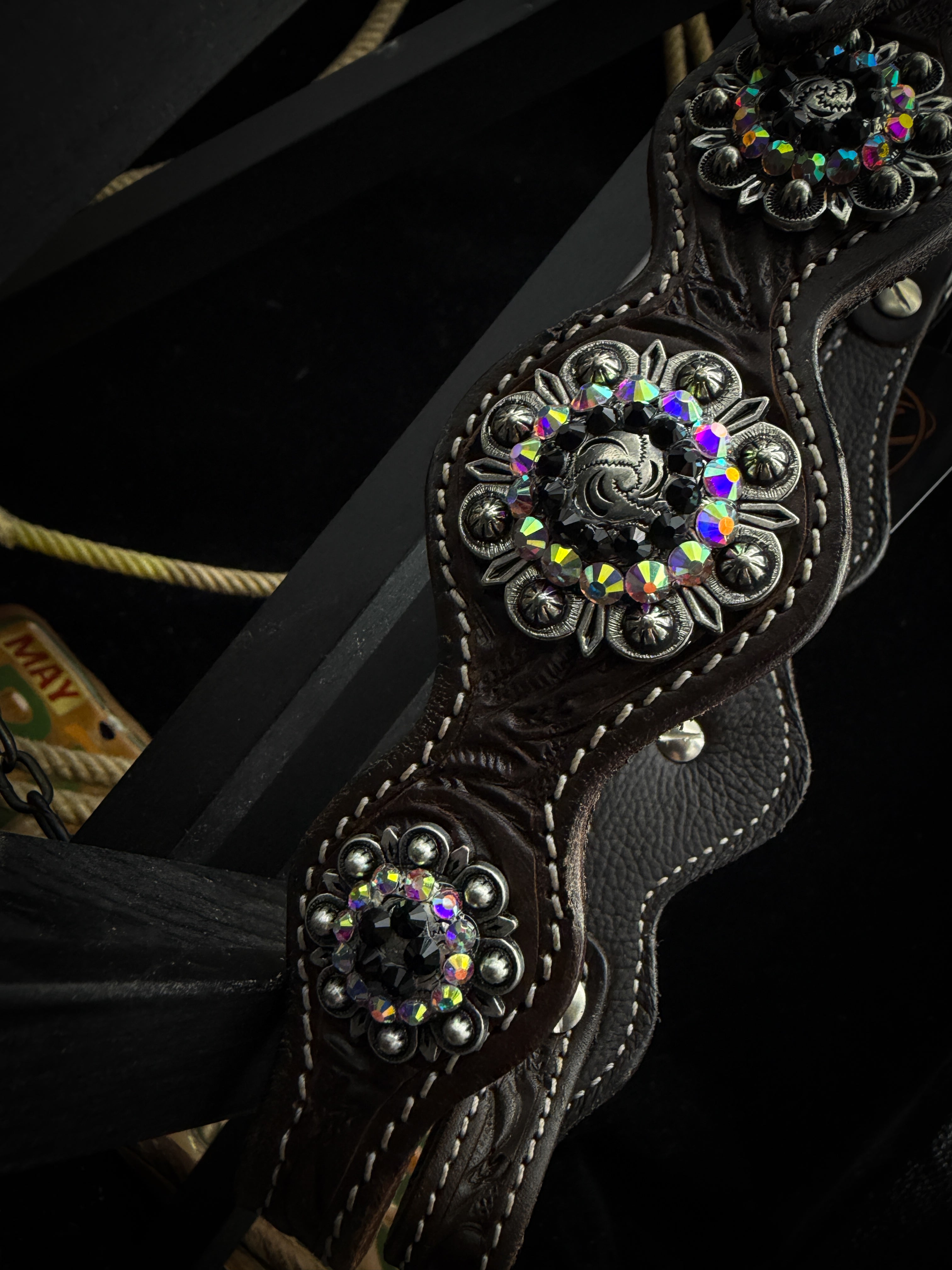 Premium | Westernhoofdstel | Dark brown | Black Aurora -SOLD OUT