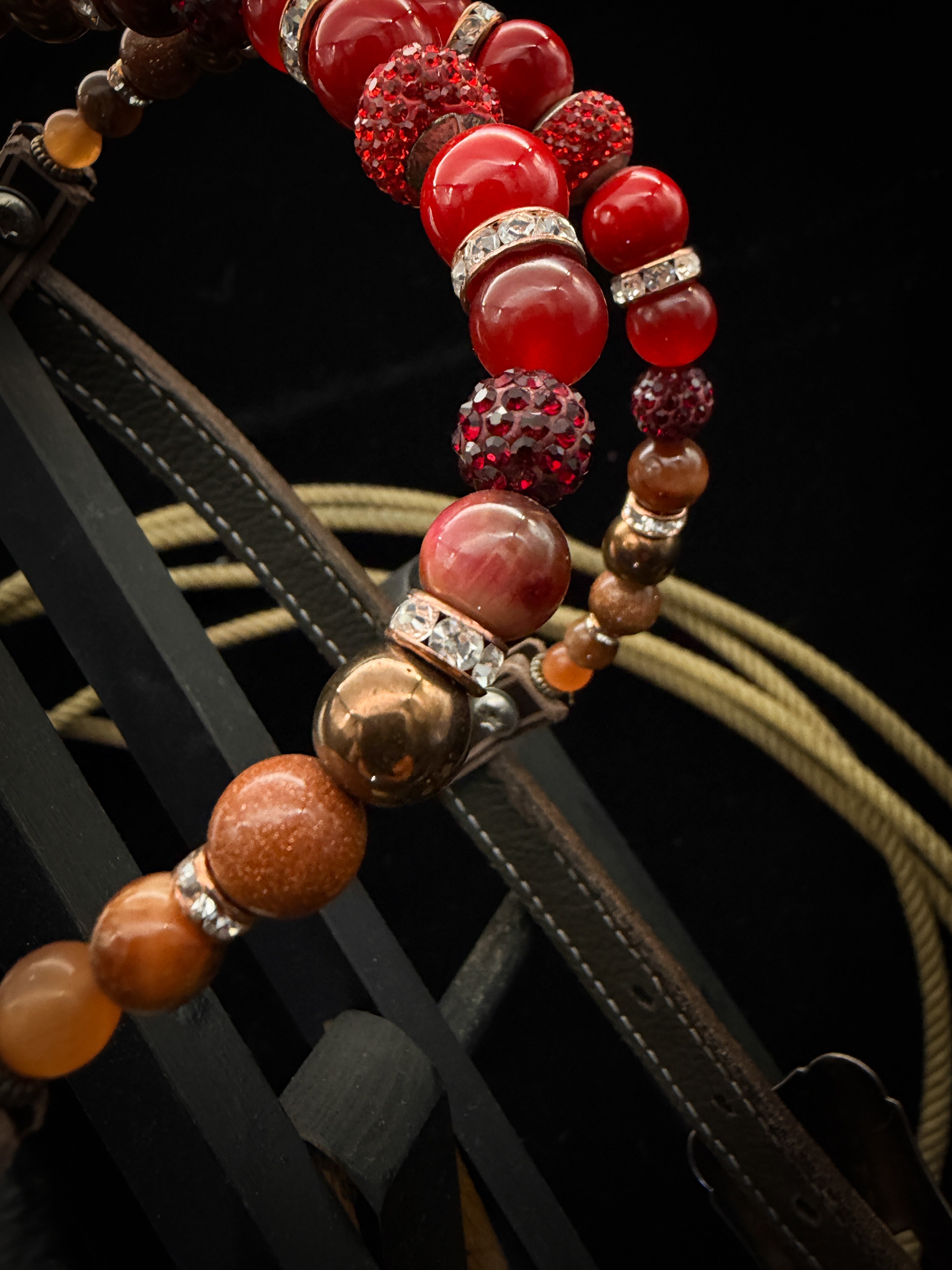 Premium | Westernhoofdstel | Dark Brown | Crimson Outlaw