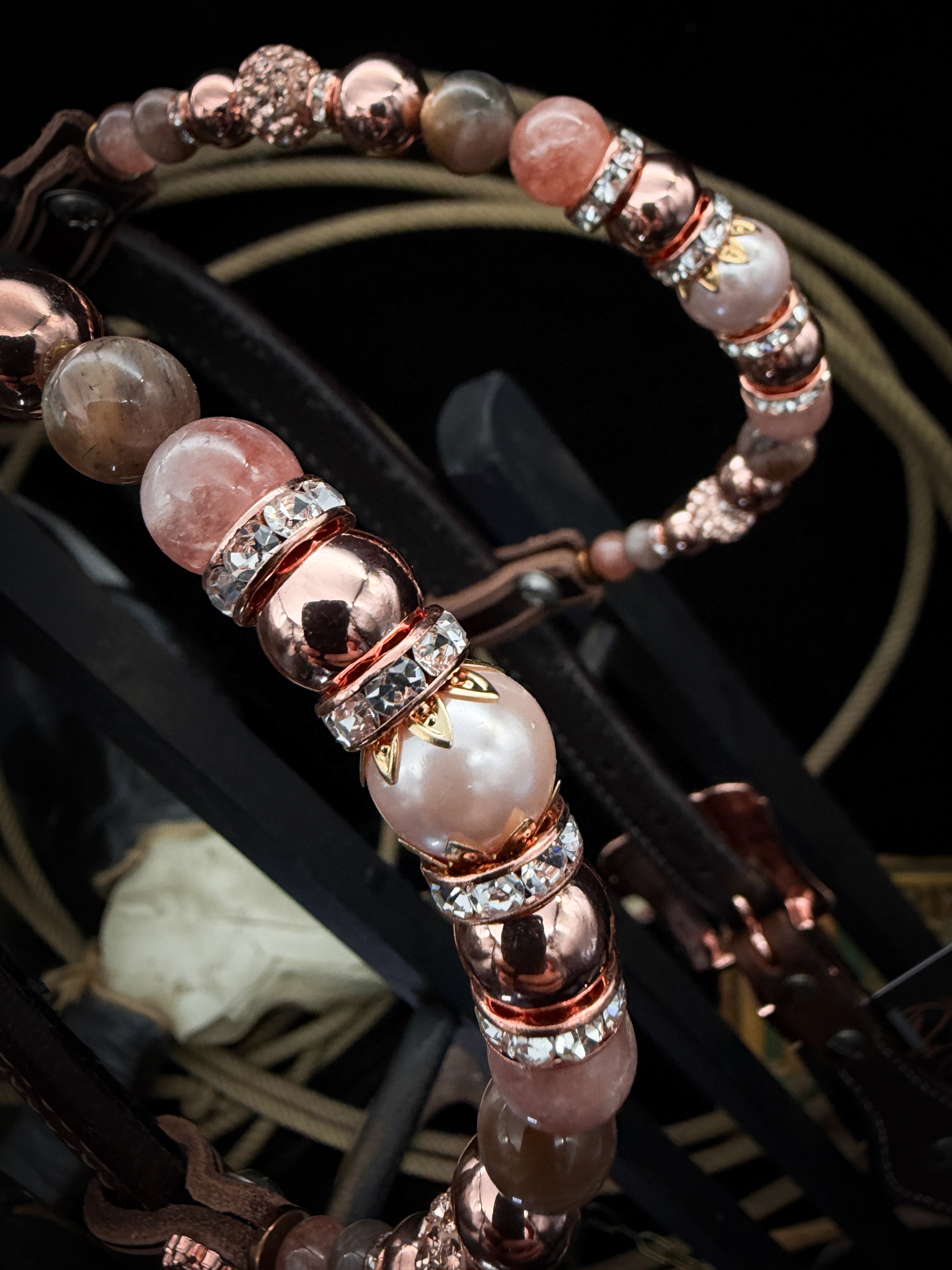 Premium | Westernhoofdstel | Dark Chestnut | Desert Blush -SOLD OUT