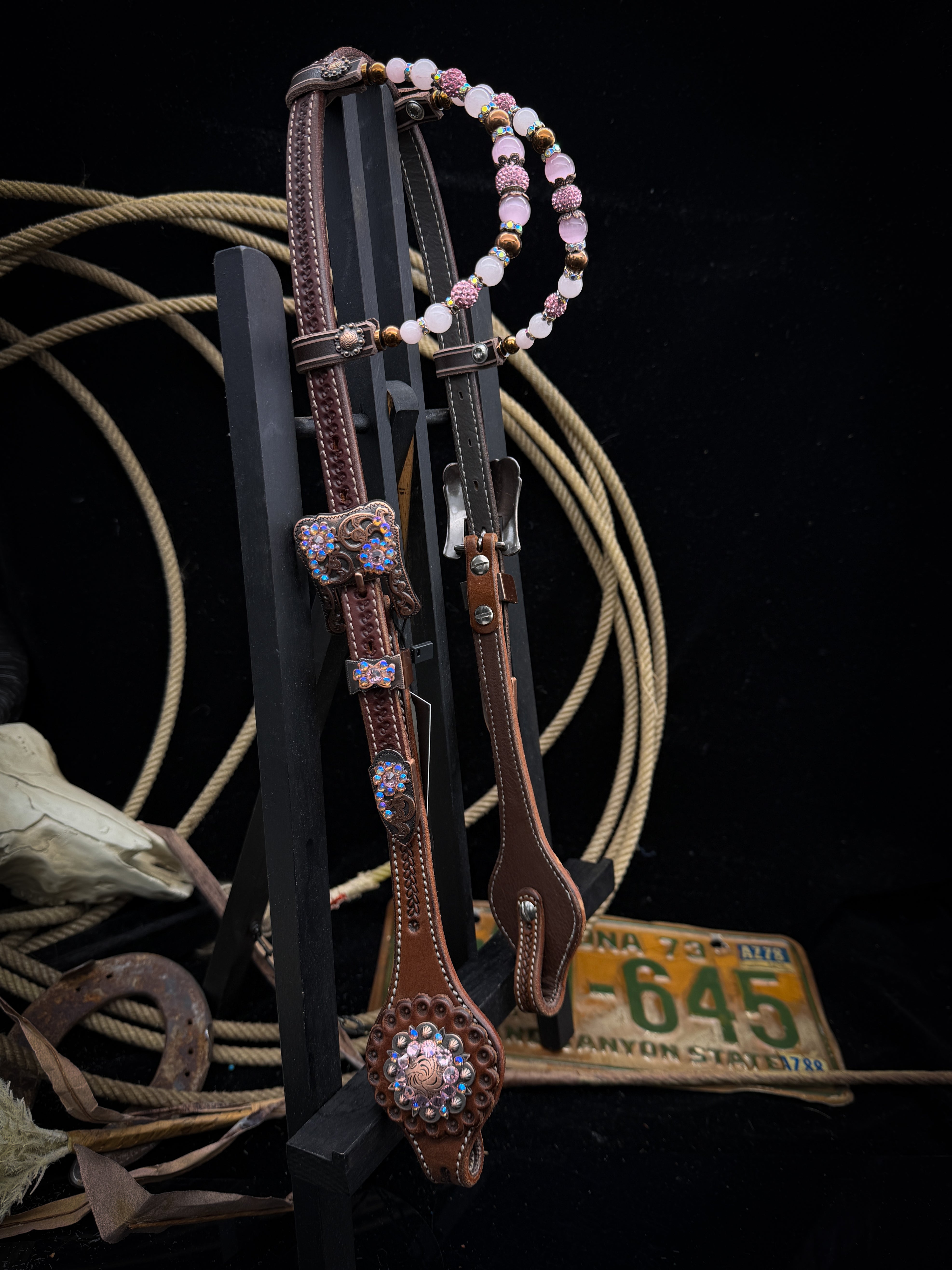 Premium | Rosewood Glow | Dark Chestnut Western Hoofdstel