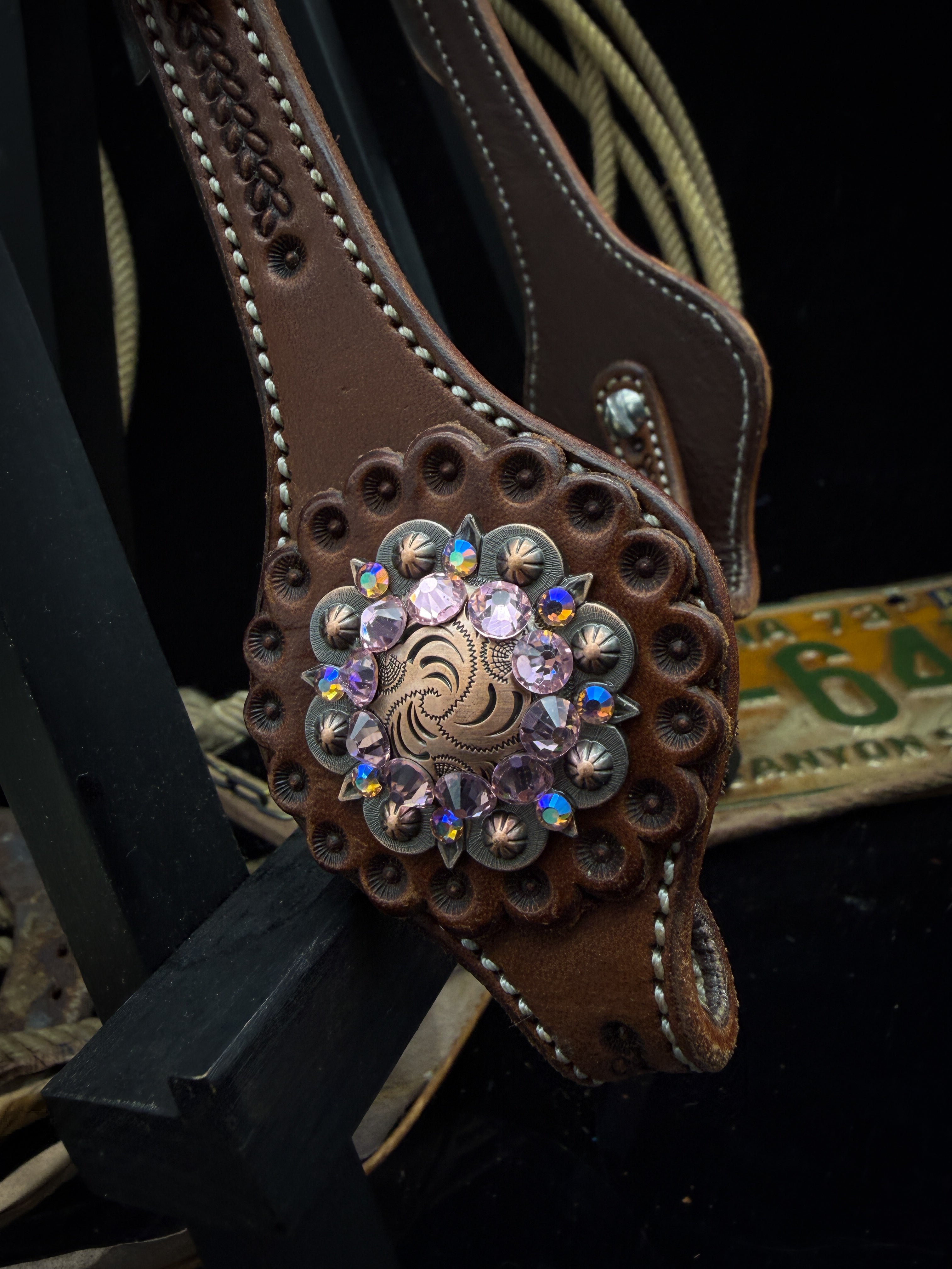 Premium | Rosewood Glow | Dark Chestnut Western Hoofdstel
