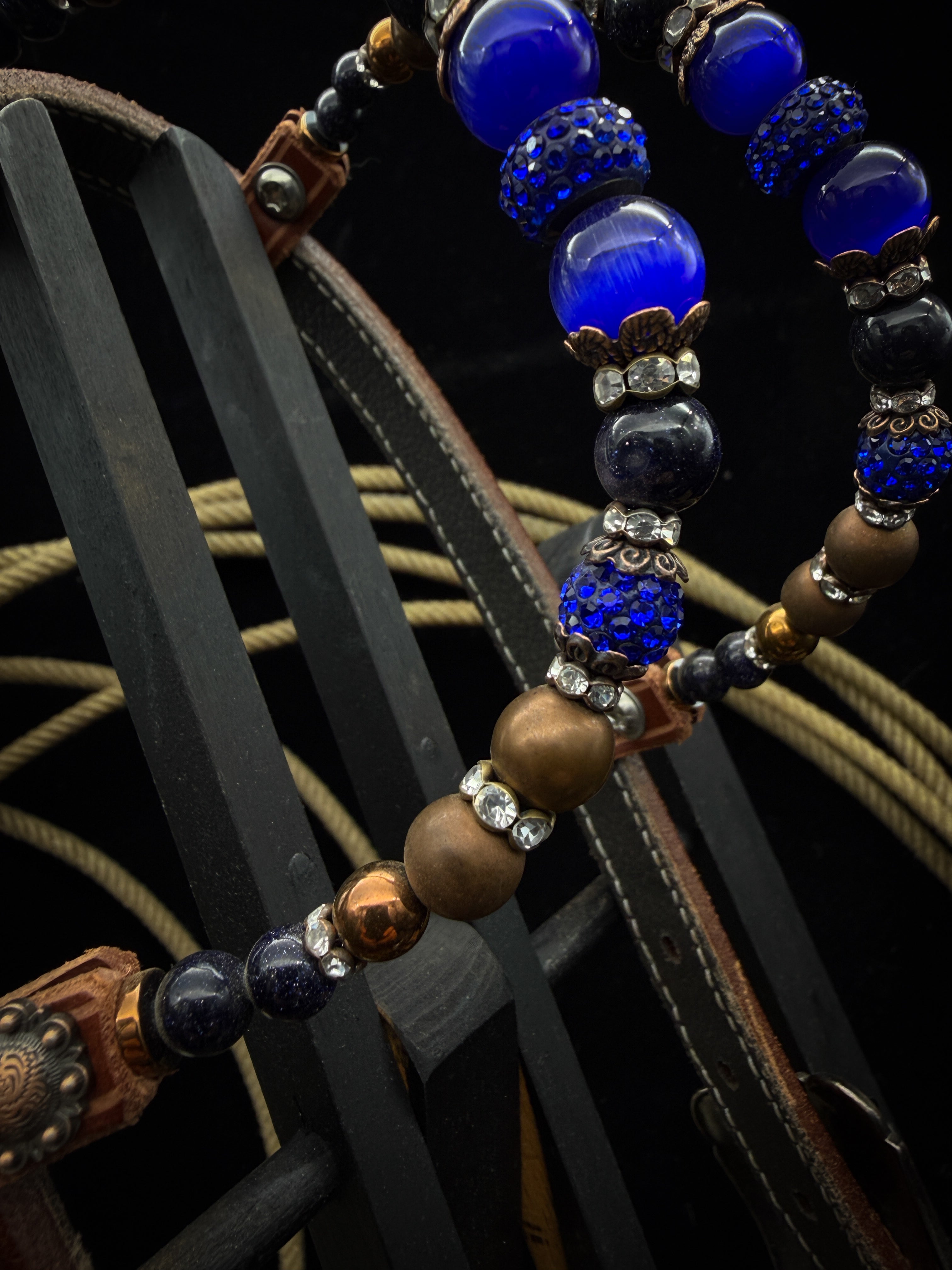 Premium | Cobalt Dust | Chestnut Western Hoofdstel