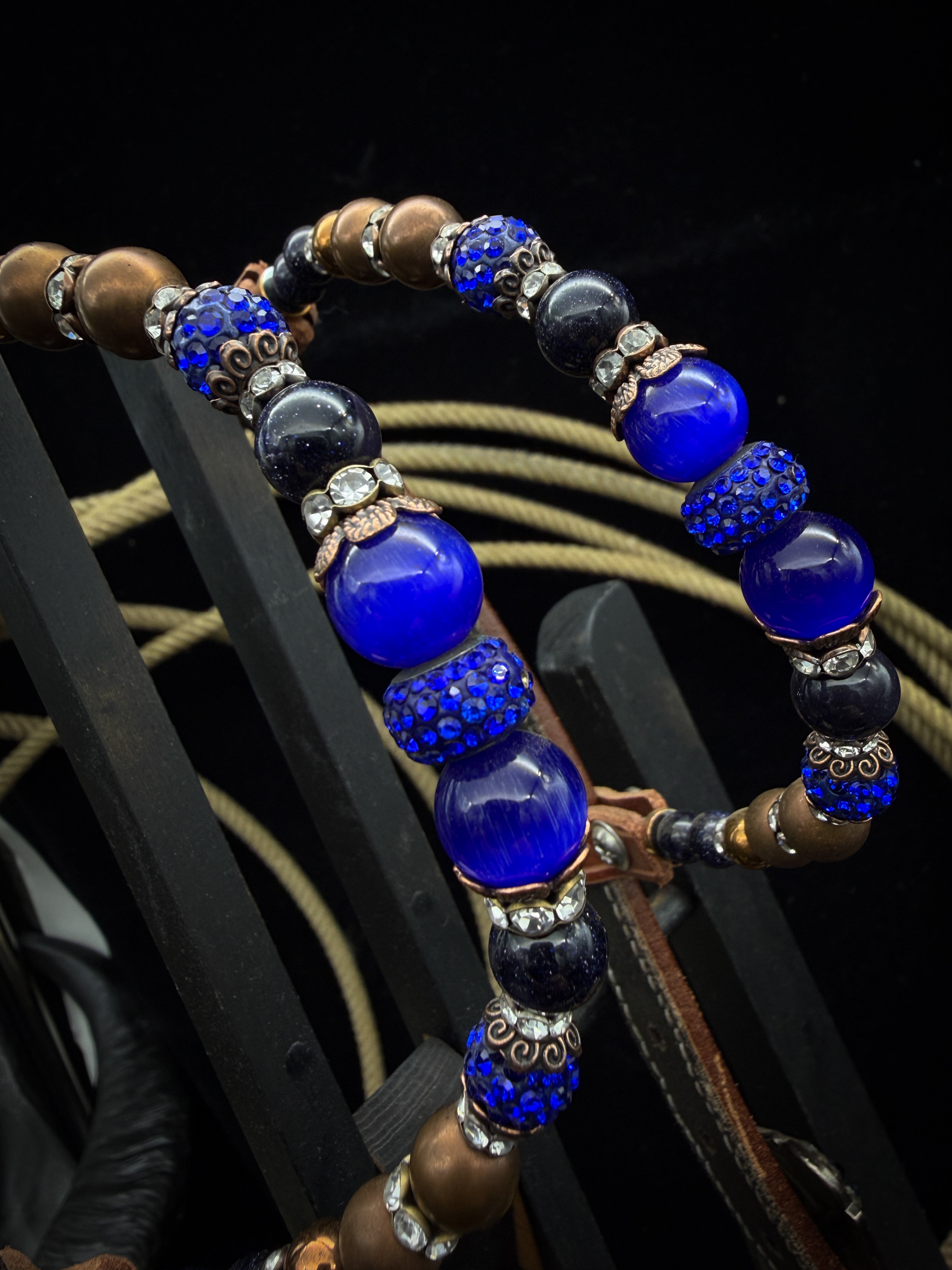 Premium | Cobalt Dust | Chestnut Western Hoofdstel