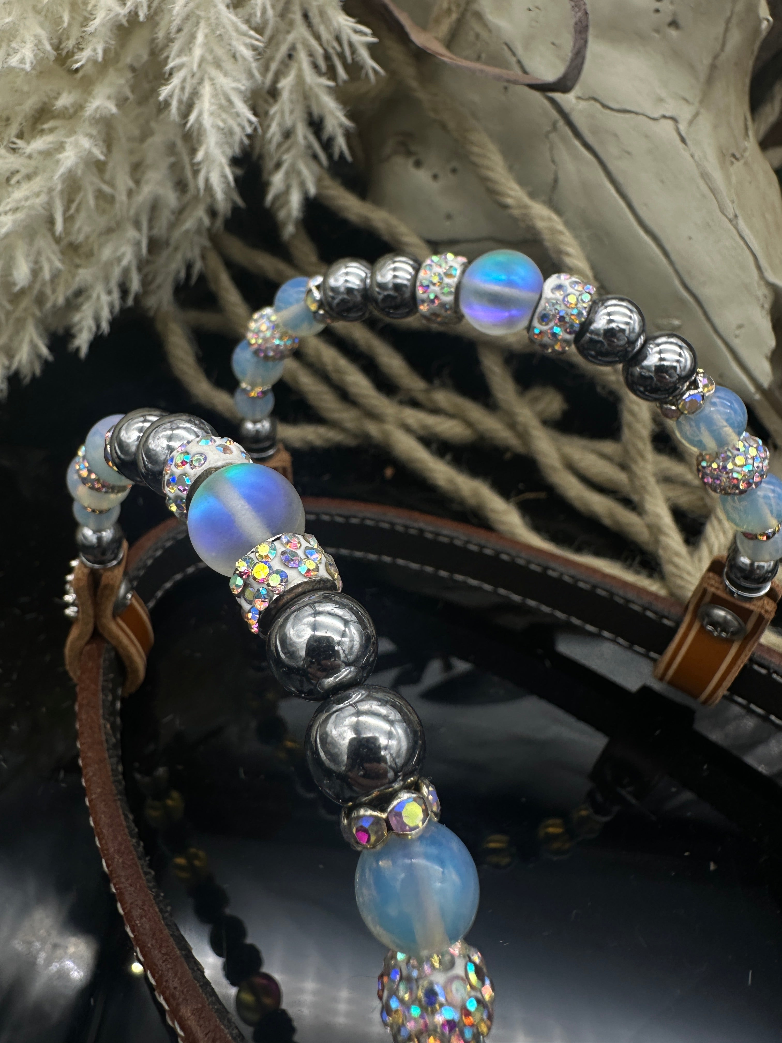 Premium| Elegant Russet Show Hoofdstel | Silver & AB