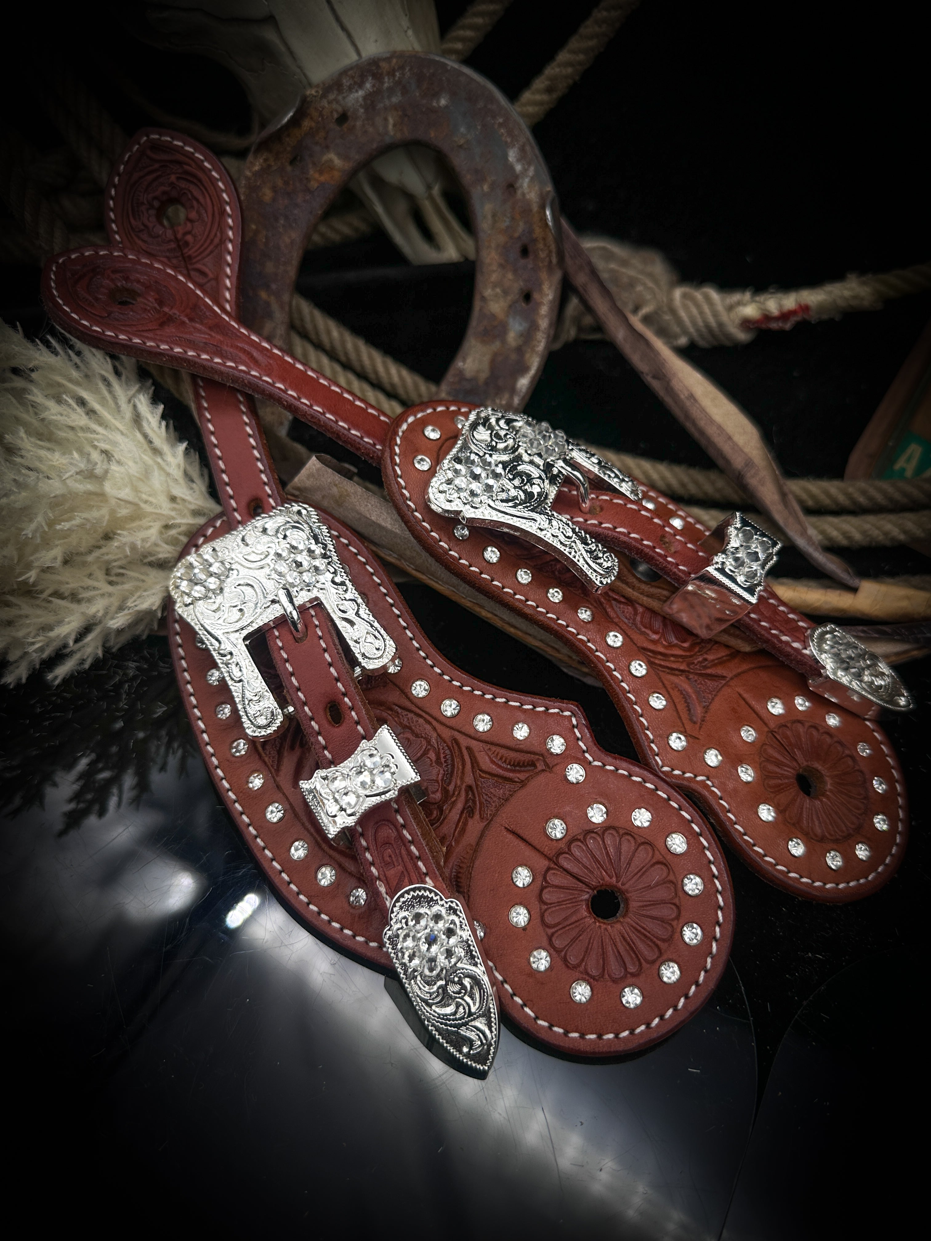 Premium | Western spurstraps | Silver
