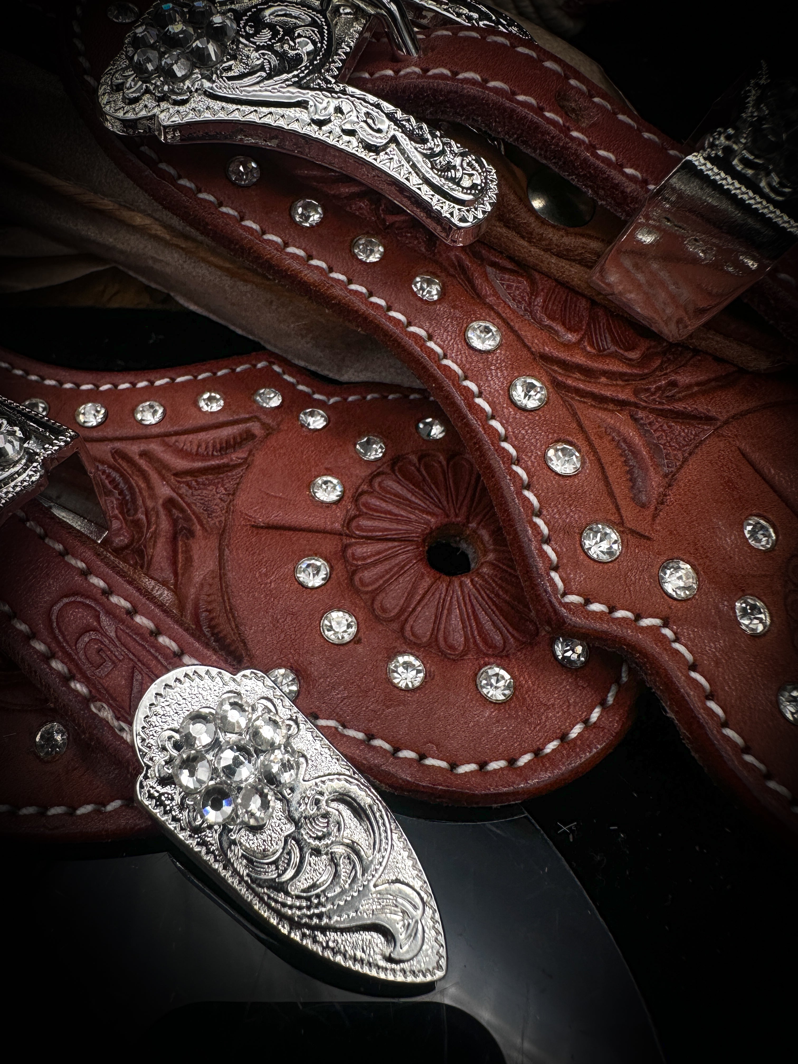 Premium | Western spurstraps | Silver