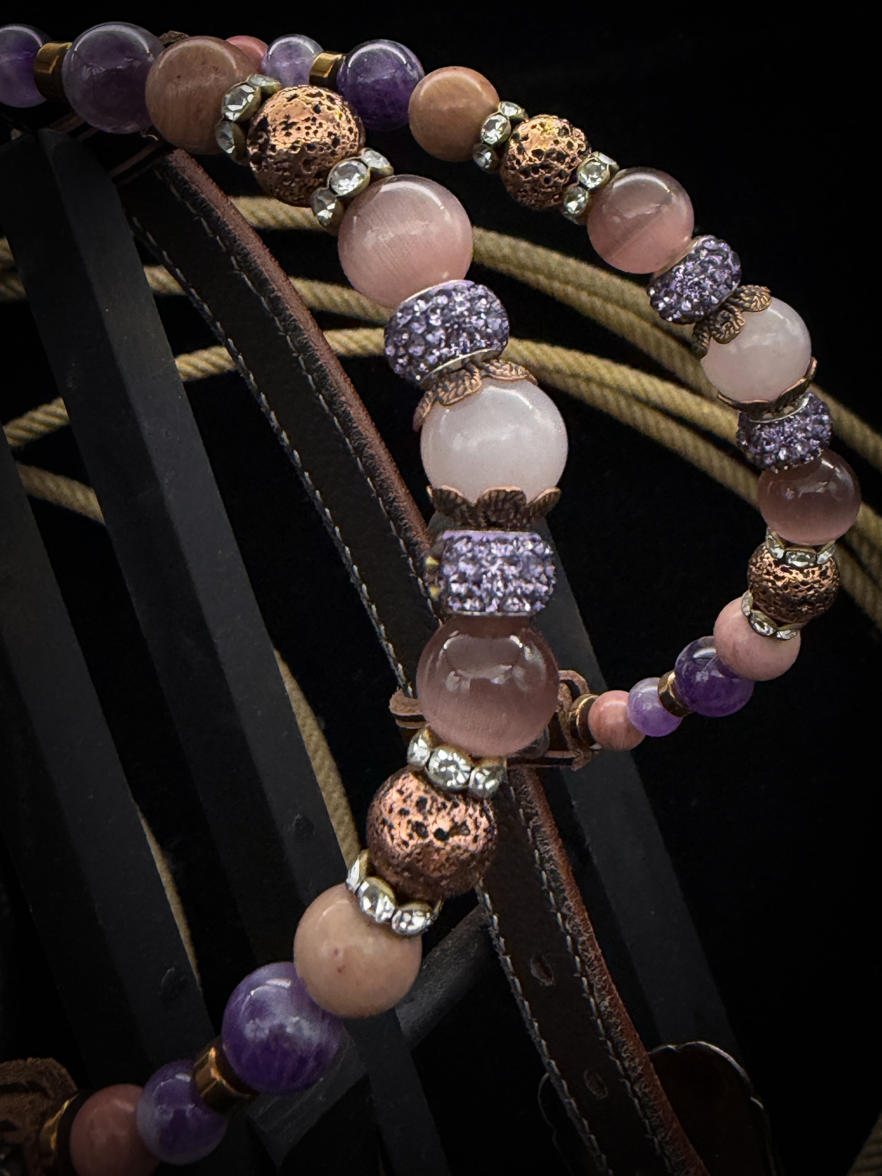 Premium | Amethist | Antique chestnut western hoofdstel