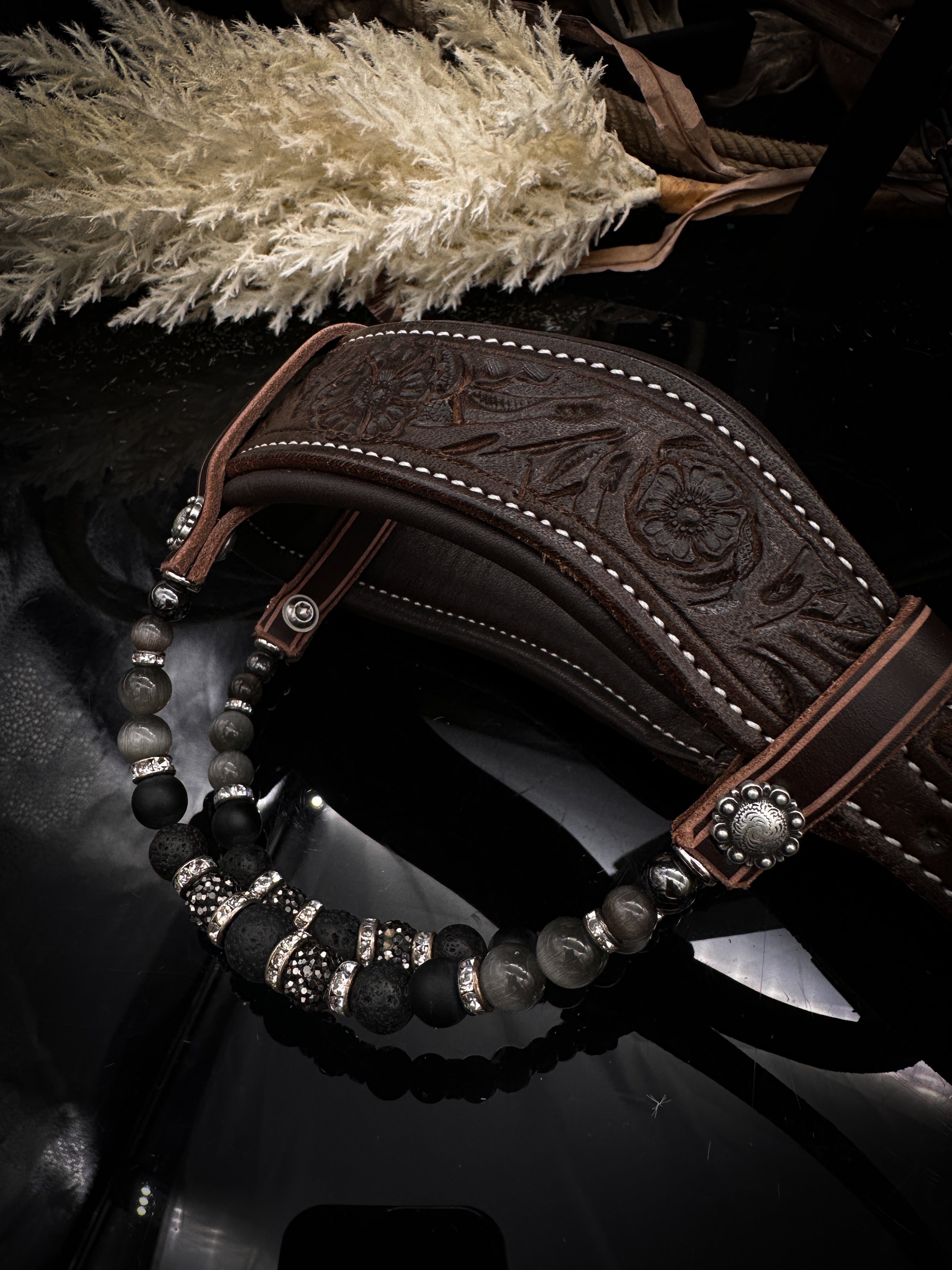 Premium | Anatomisch western hoofdstel | Perfect Black