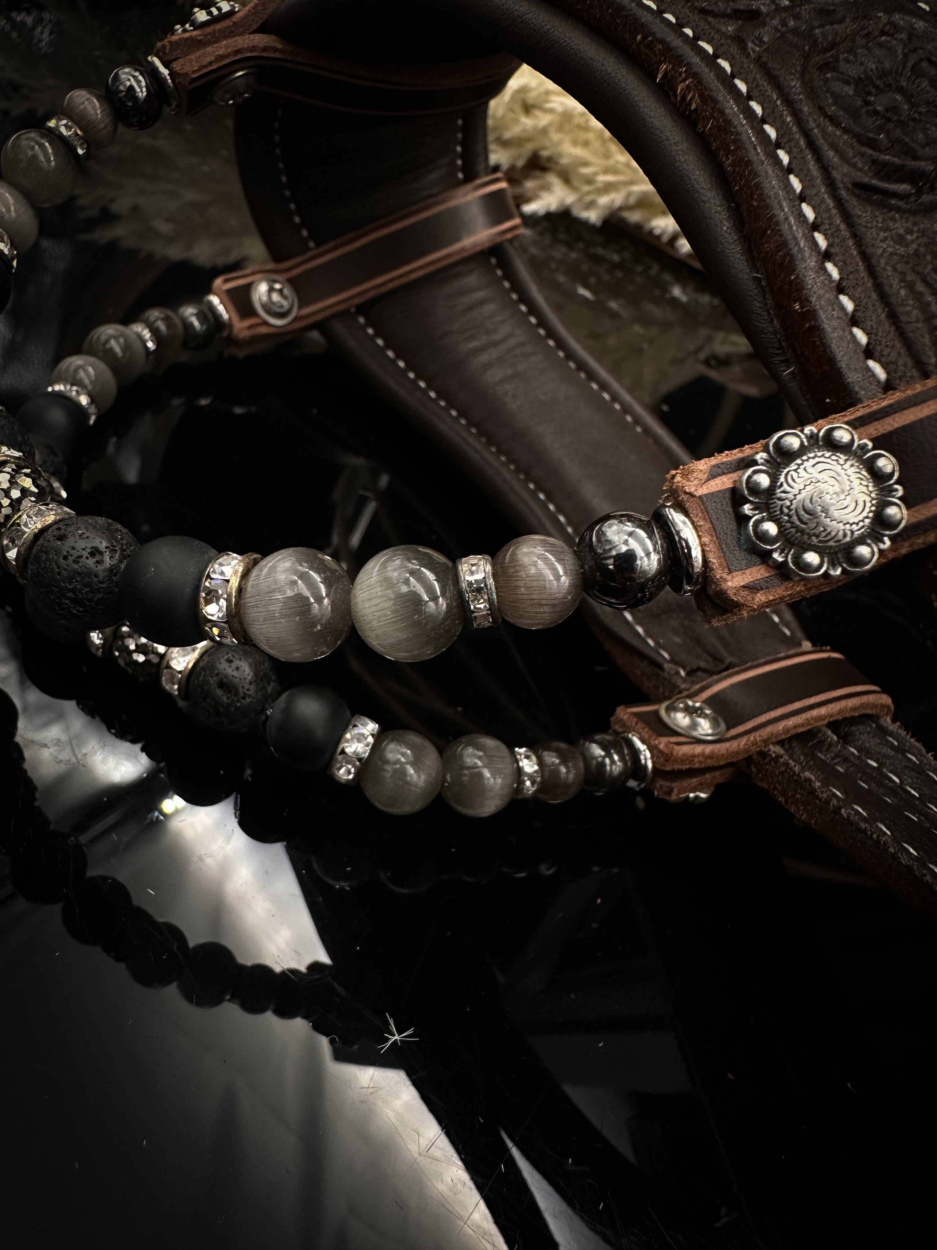 Premium | Anatomisch western hoofdstel | Perfect Black