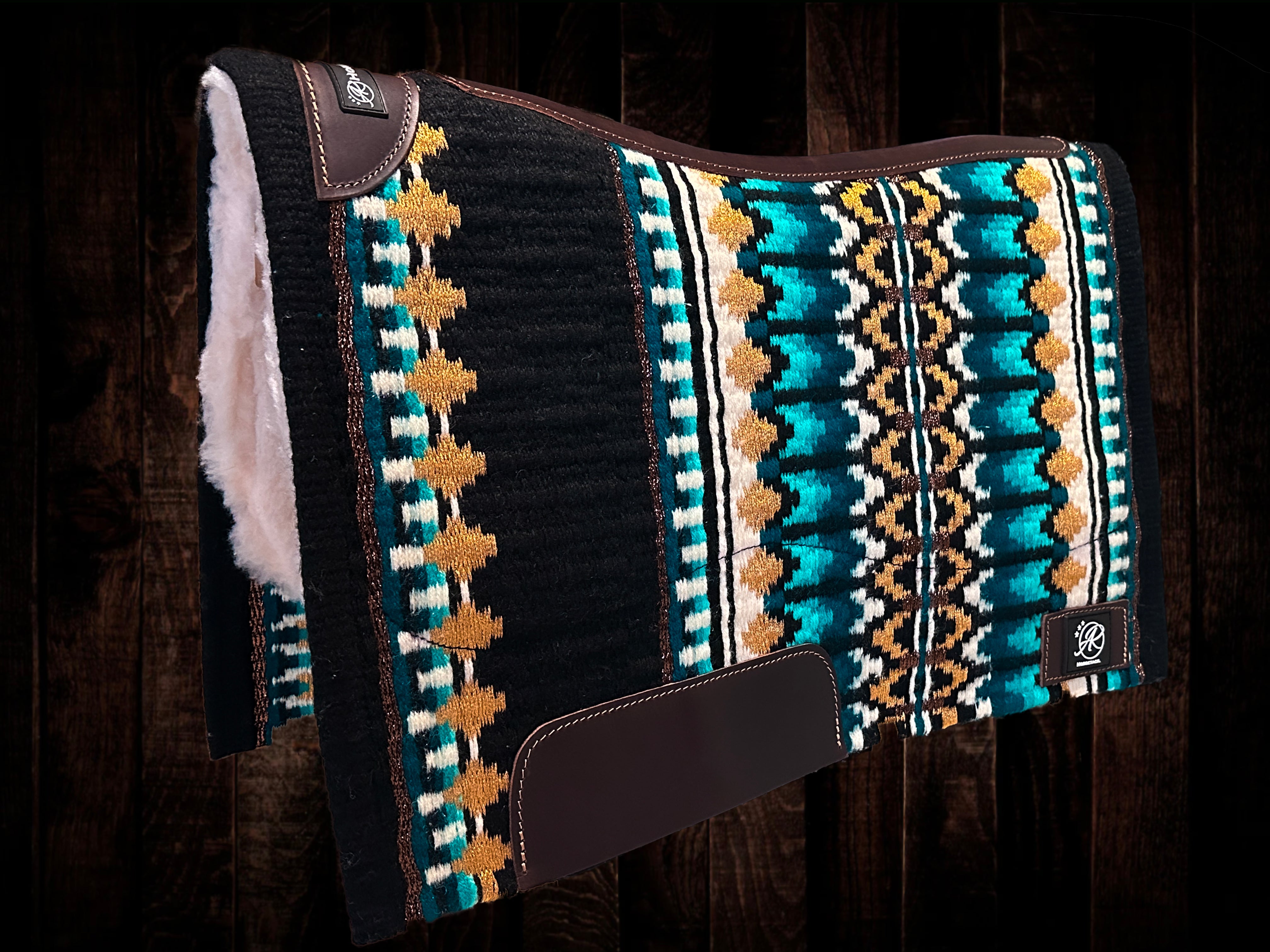 2in1 Show Pad | Show weave western |  Petrol & Gold