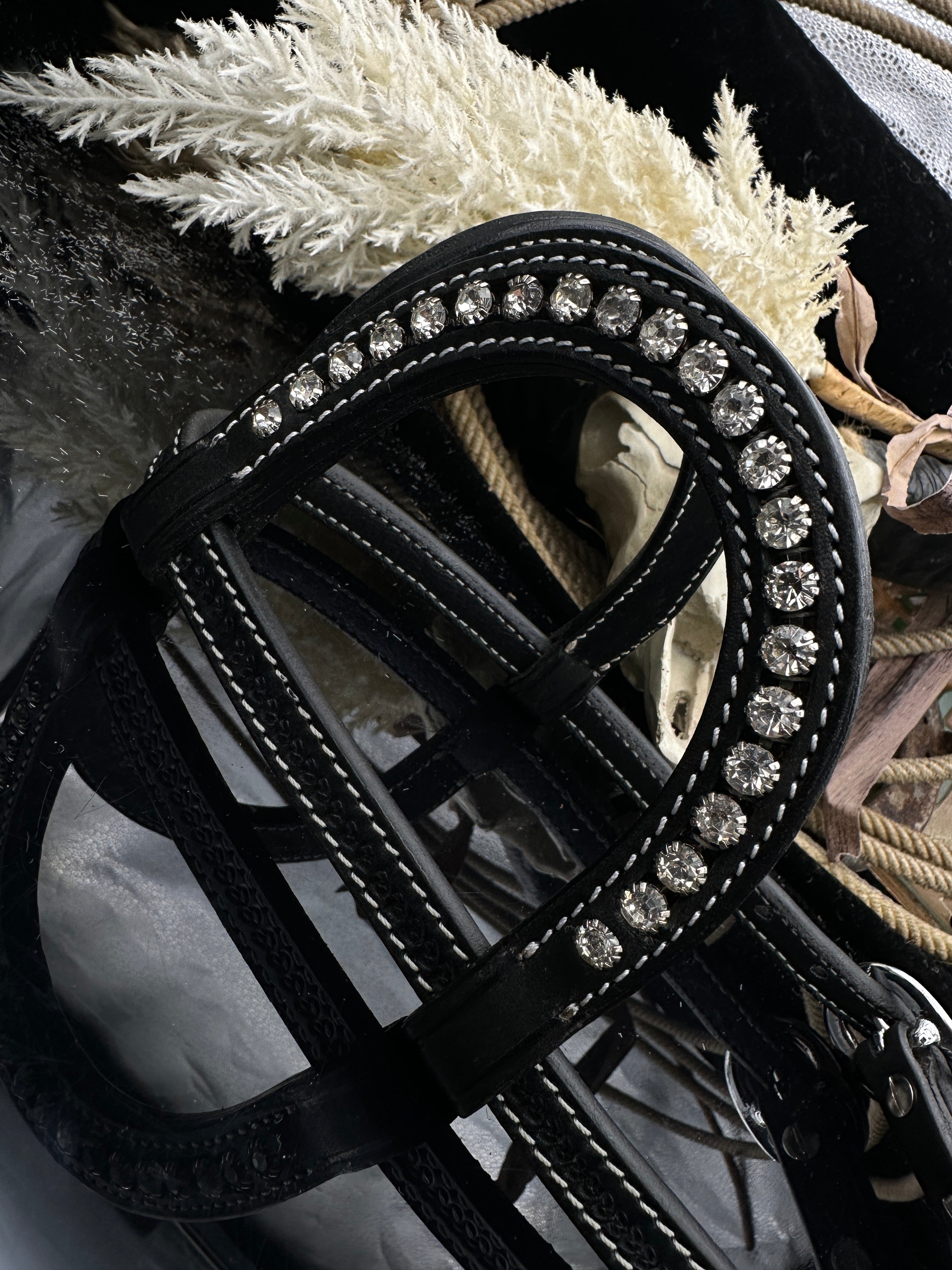 Basic | Black | Basket tooled western hoofdstel