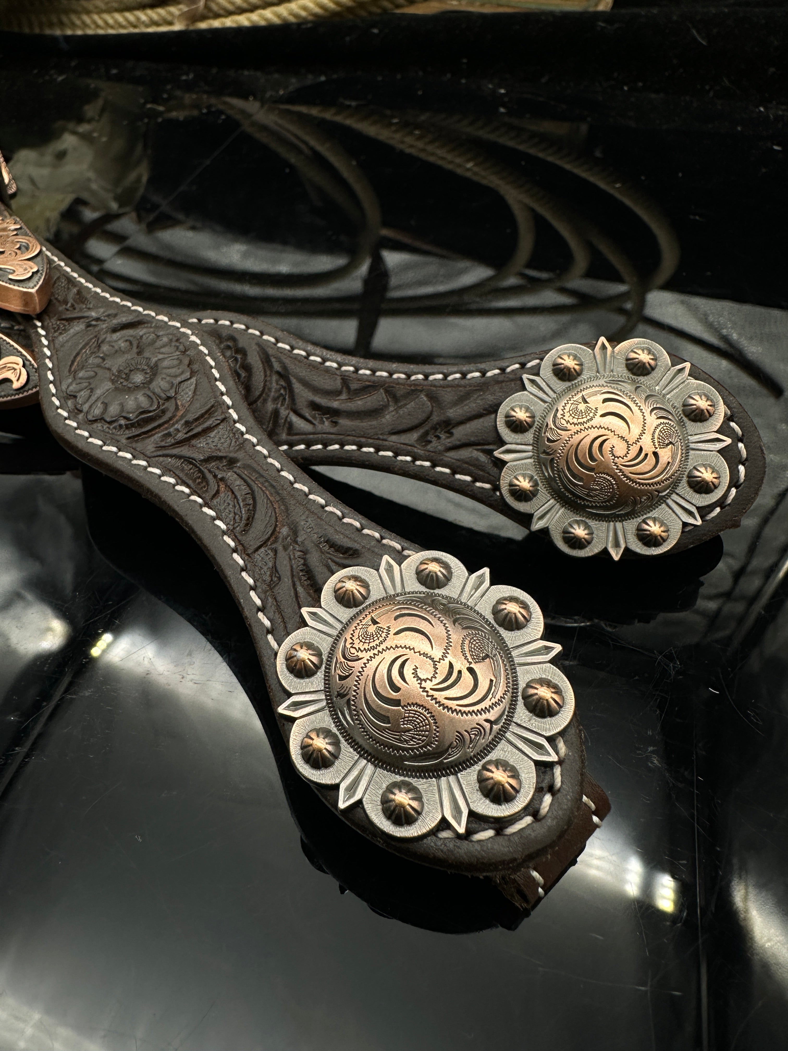 Premium | Sand & Turqoiuse   |  Dark Chestnut western hoofdstel