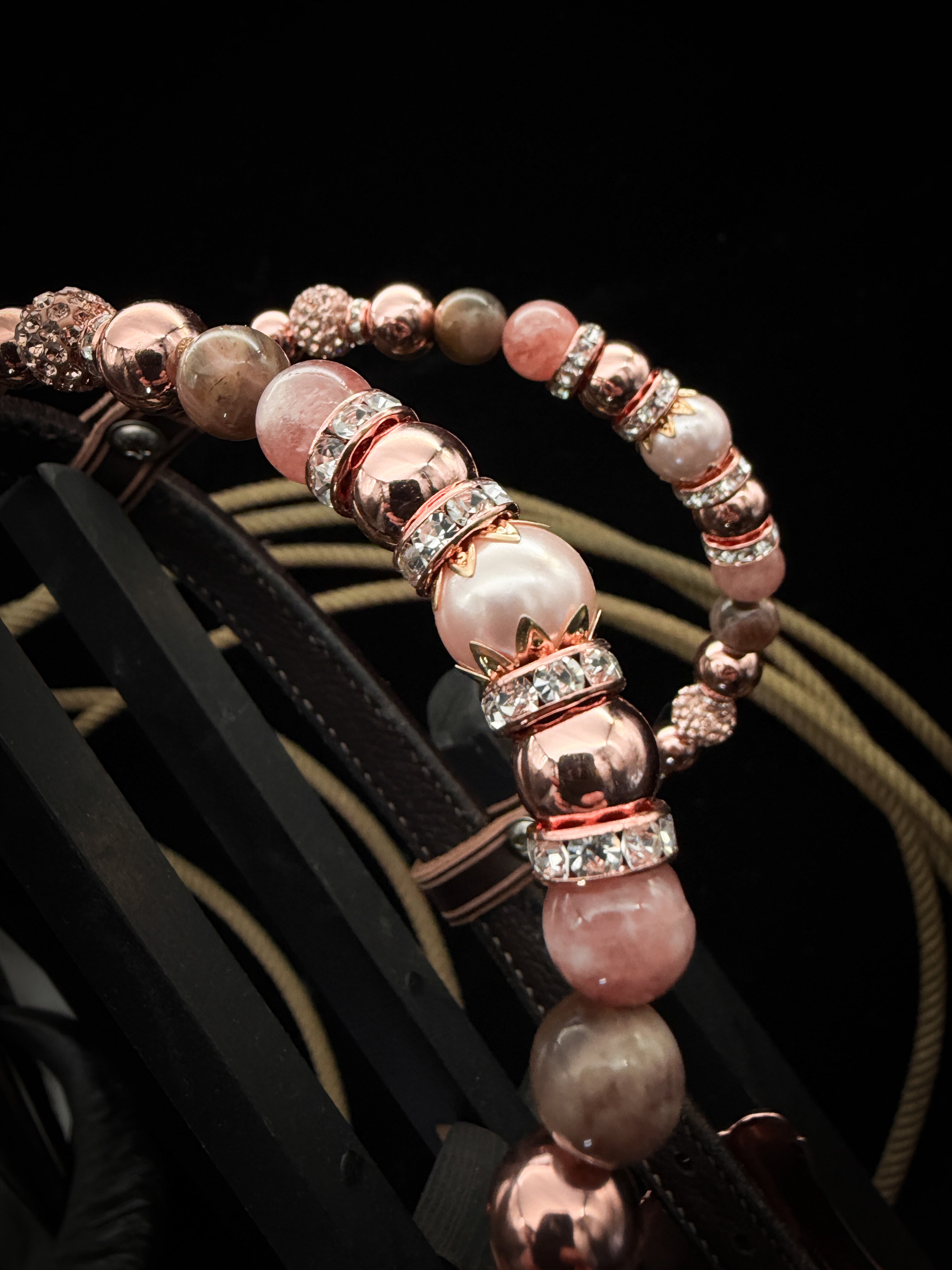 Premium | Westernhoofdstel | Dark Chestnut | Desert Blush -SOLD OUT
