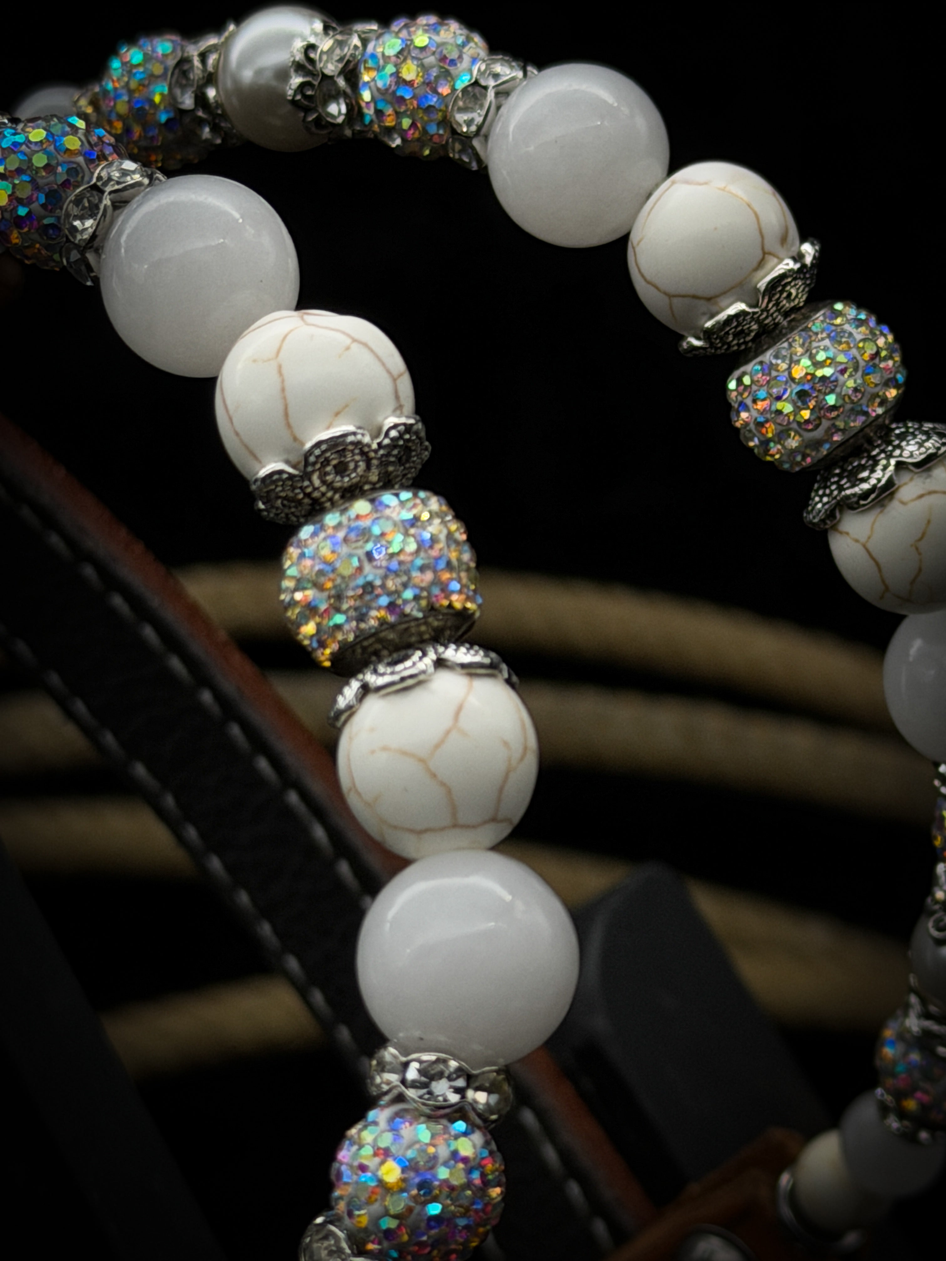 Premium | White Turkoois & Crystal AB | Russet Western Hoofdstel