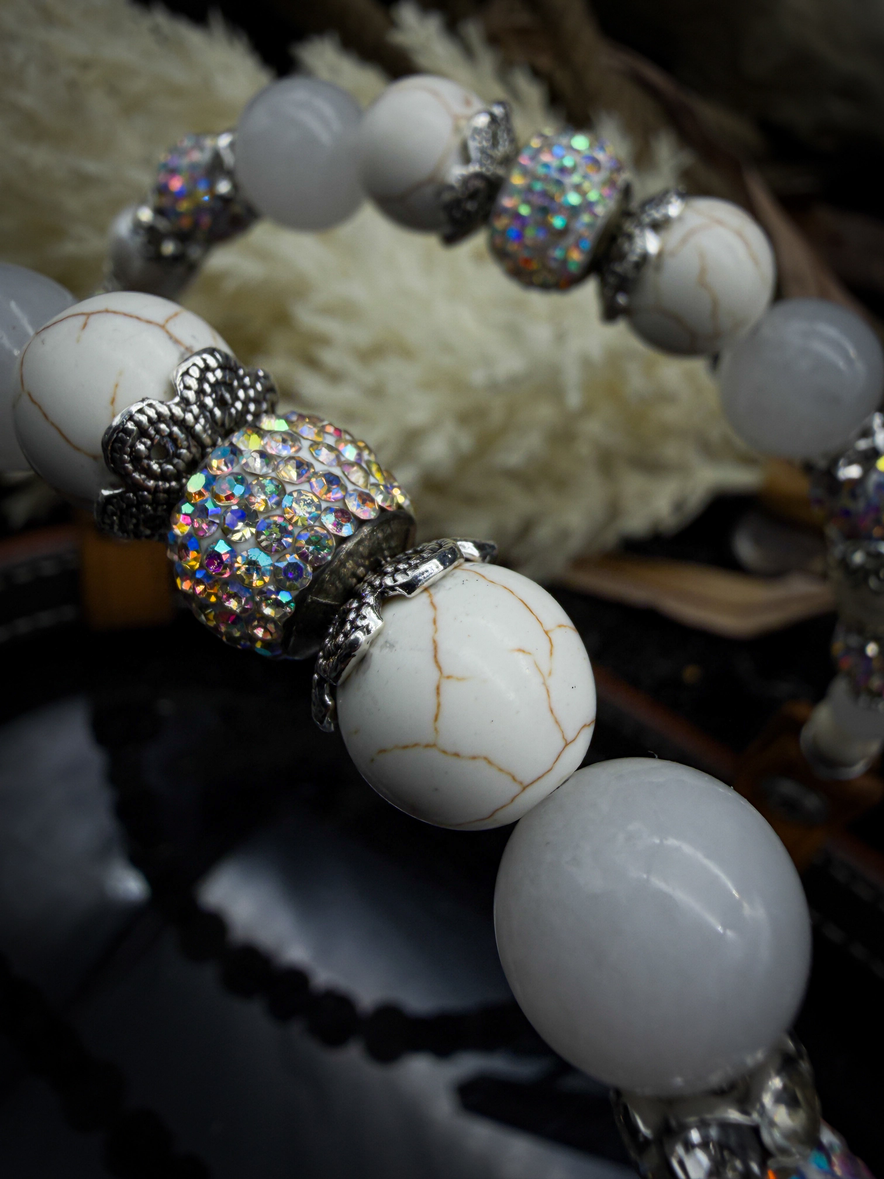 Premium | White Turkoois & Crystal AB | Russet Western Hoofdstel