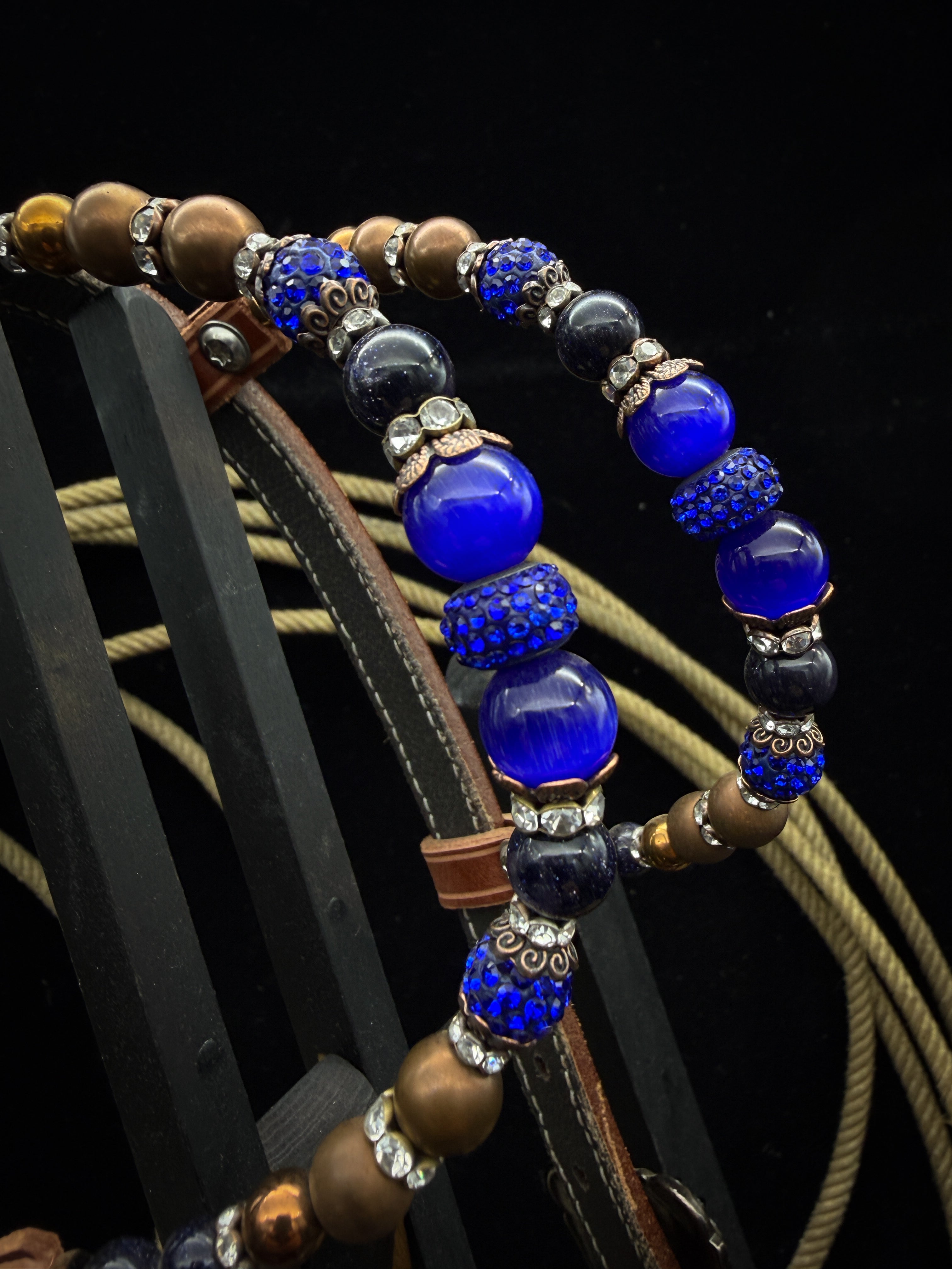 Premium | Cobalt Dust | Chestnut Western Hoofdstel