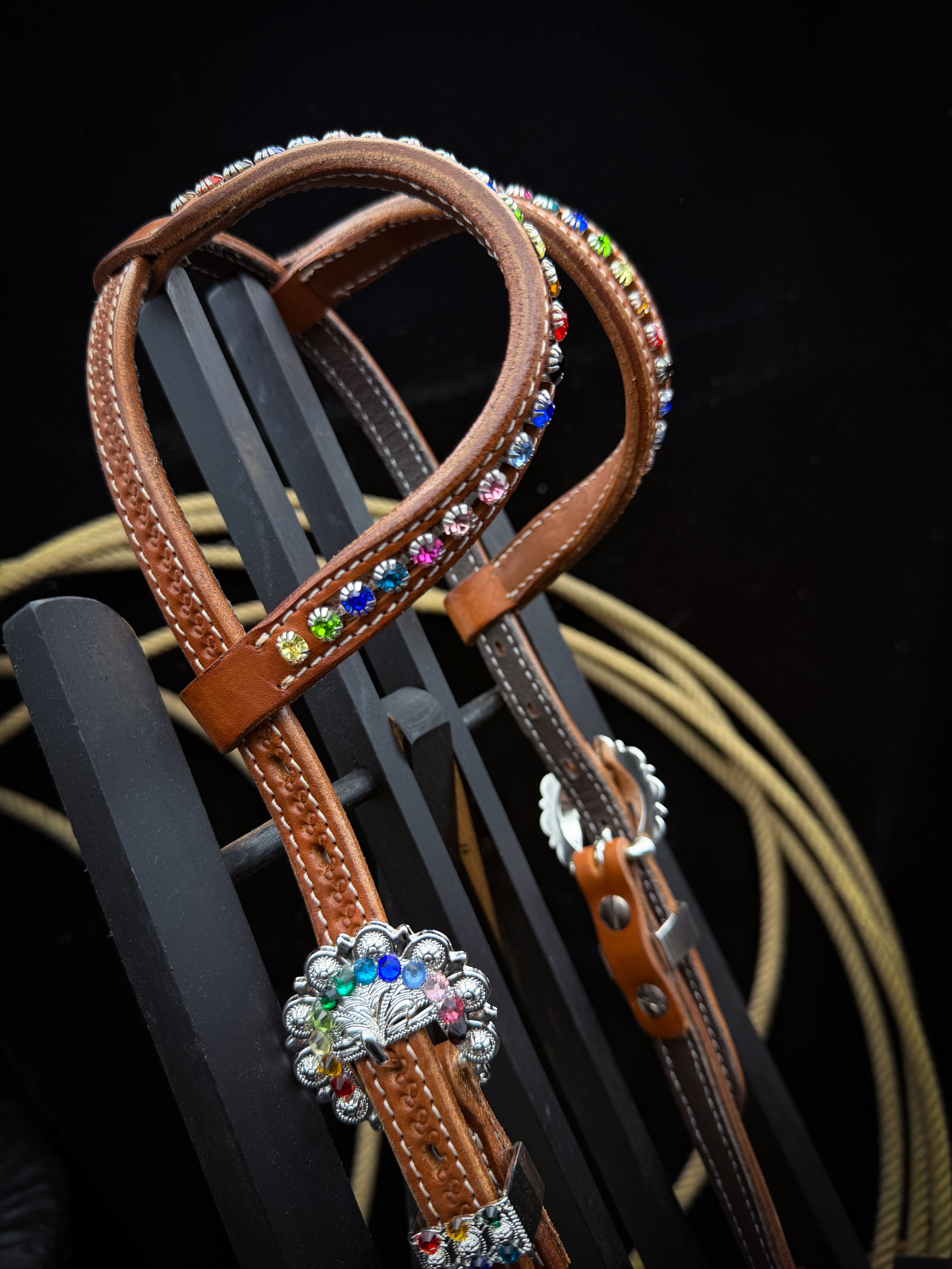 Premium | Rainbow Rider | Chestnut Western Hoofdstel