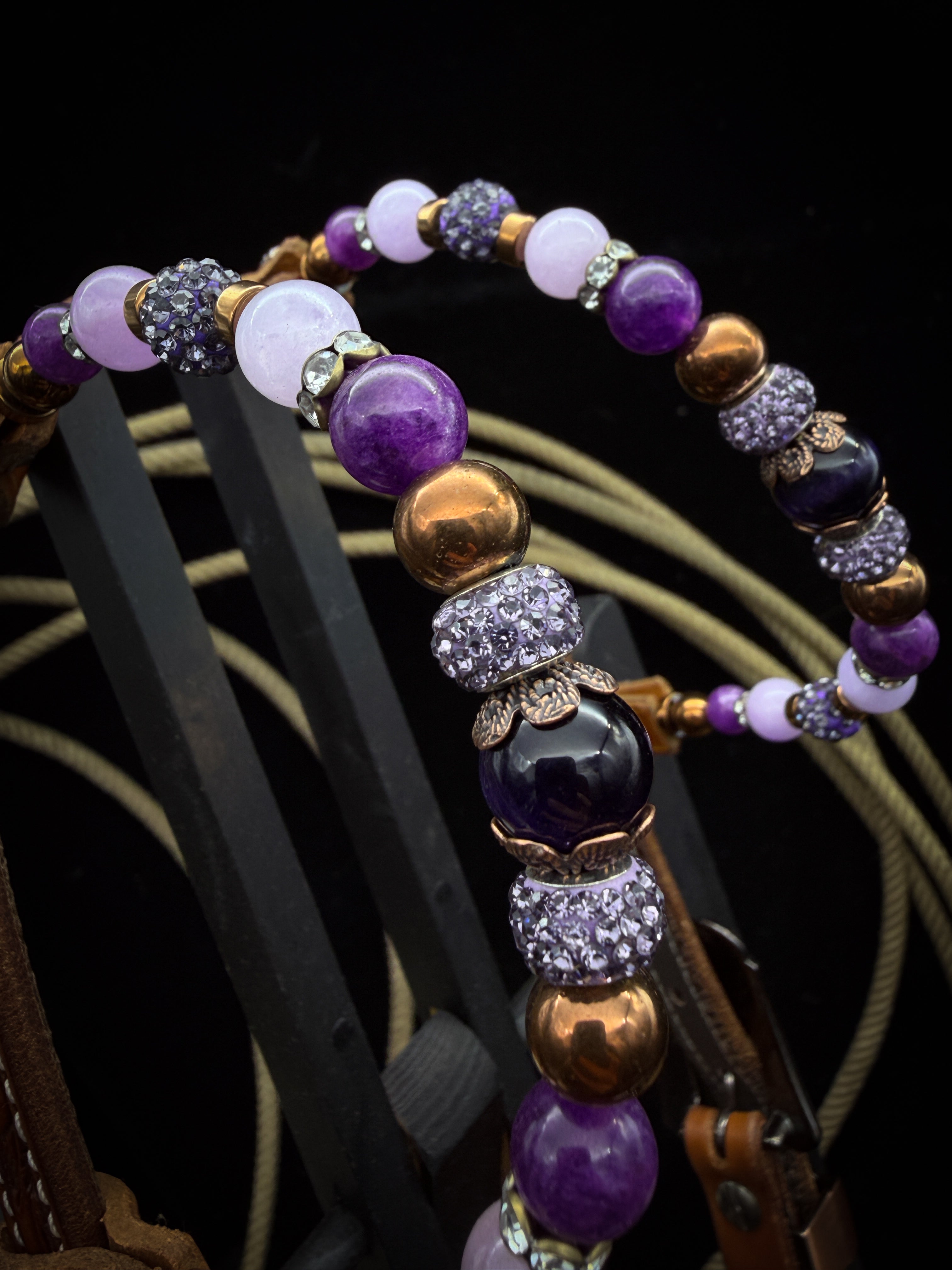 Premium | Violet Prairie | Antique Chestnut Western Hoofdstel