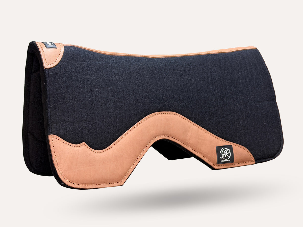 Western Workpad | Merino Wool Felt | Close contact |  Black Natural leather