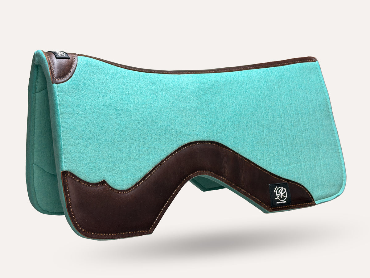 Western Workpad | Merino Wool Felt | Close contact |  Mint Dark leather