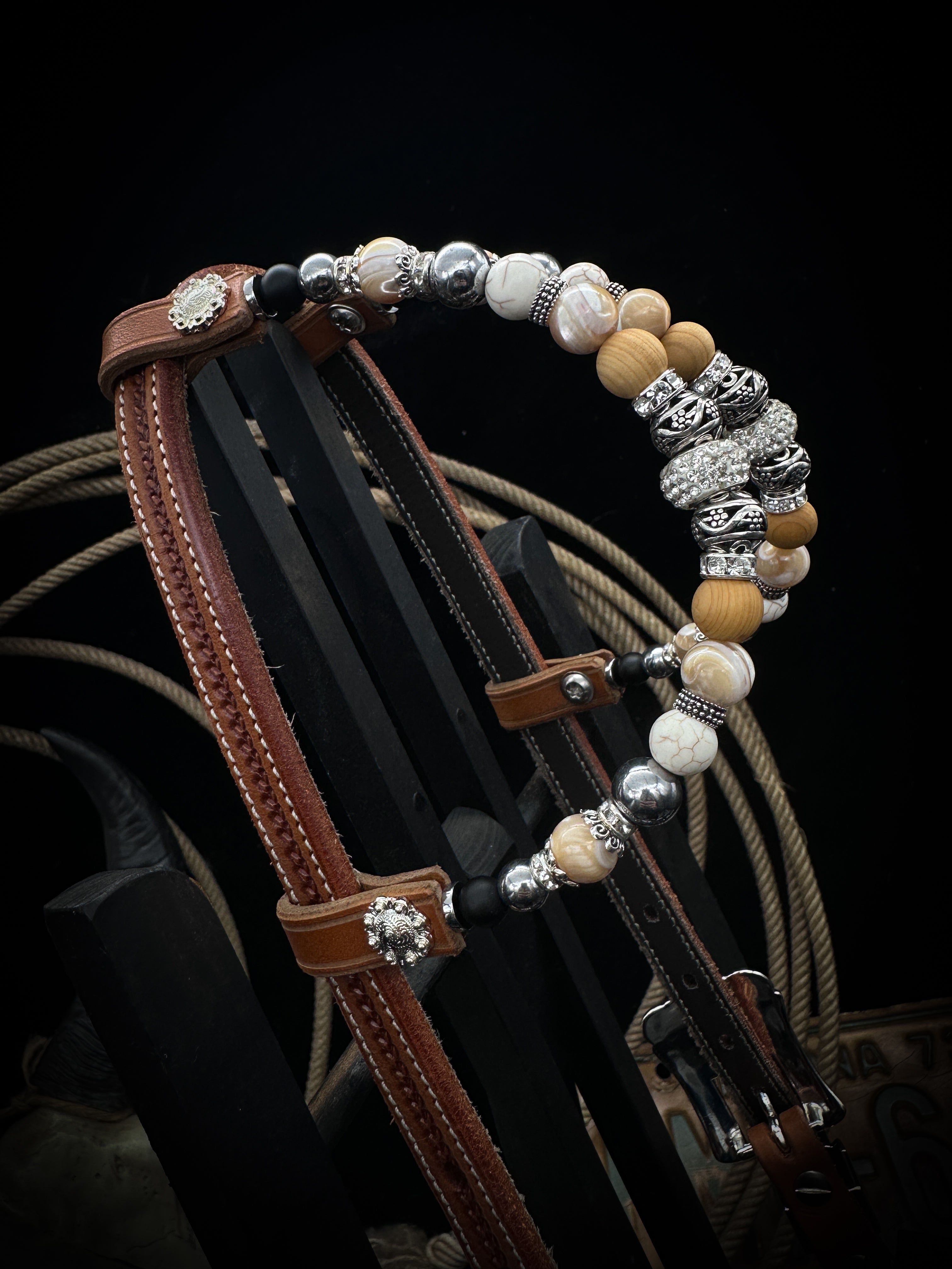Premium | Western hoofdstel | Desert Coral Silver