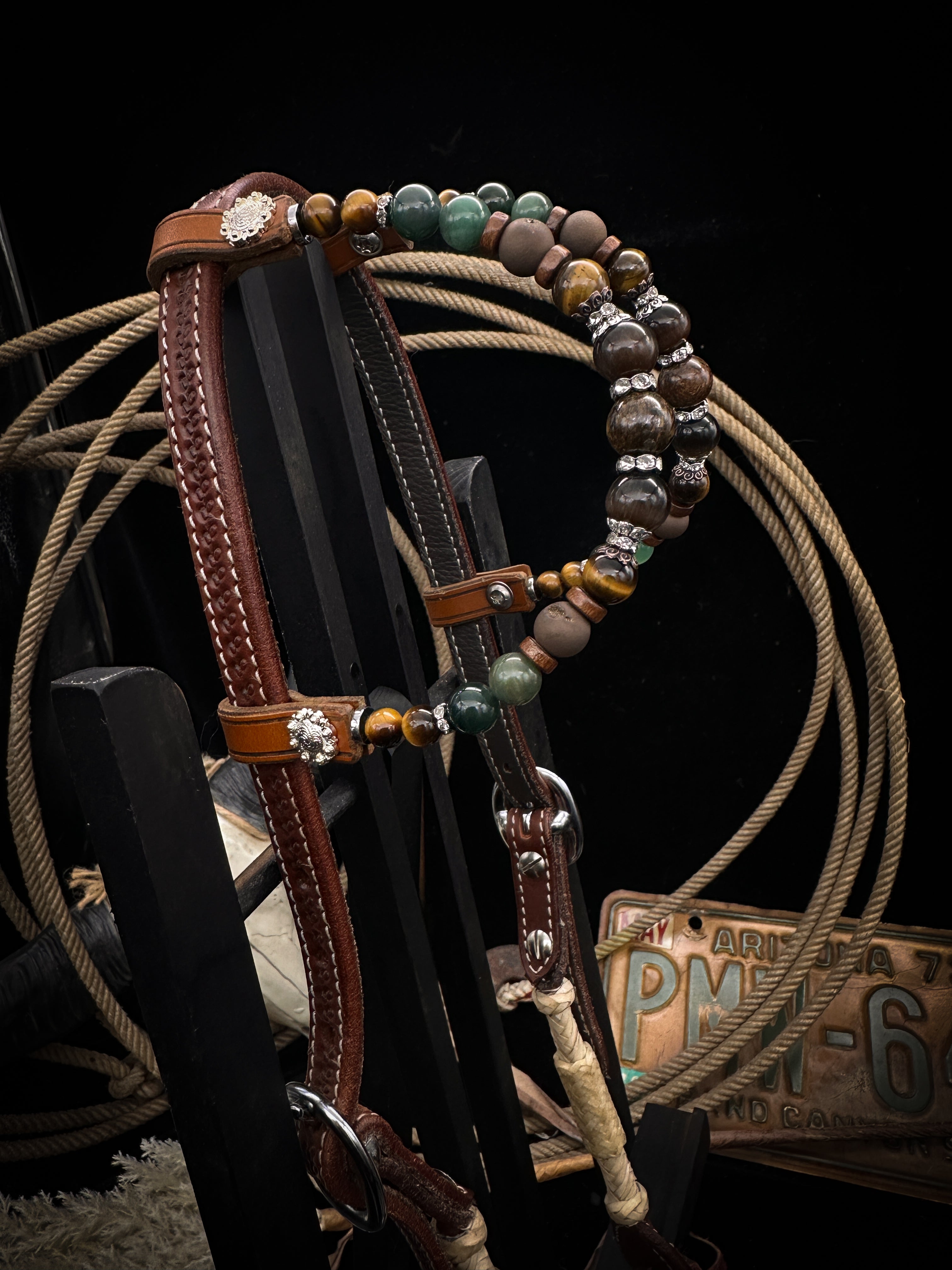 Premium | Rawhide green | Western hoofdstel