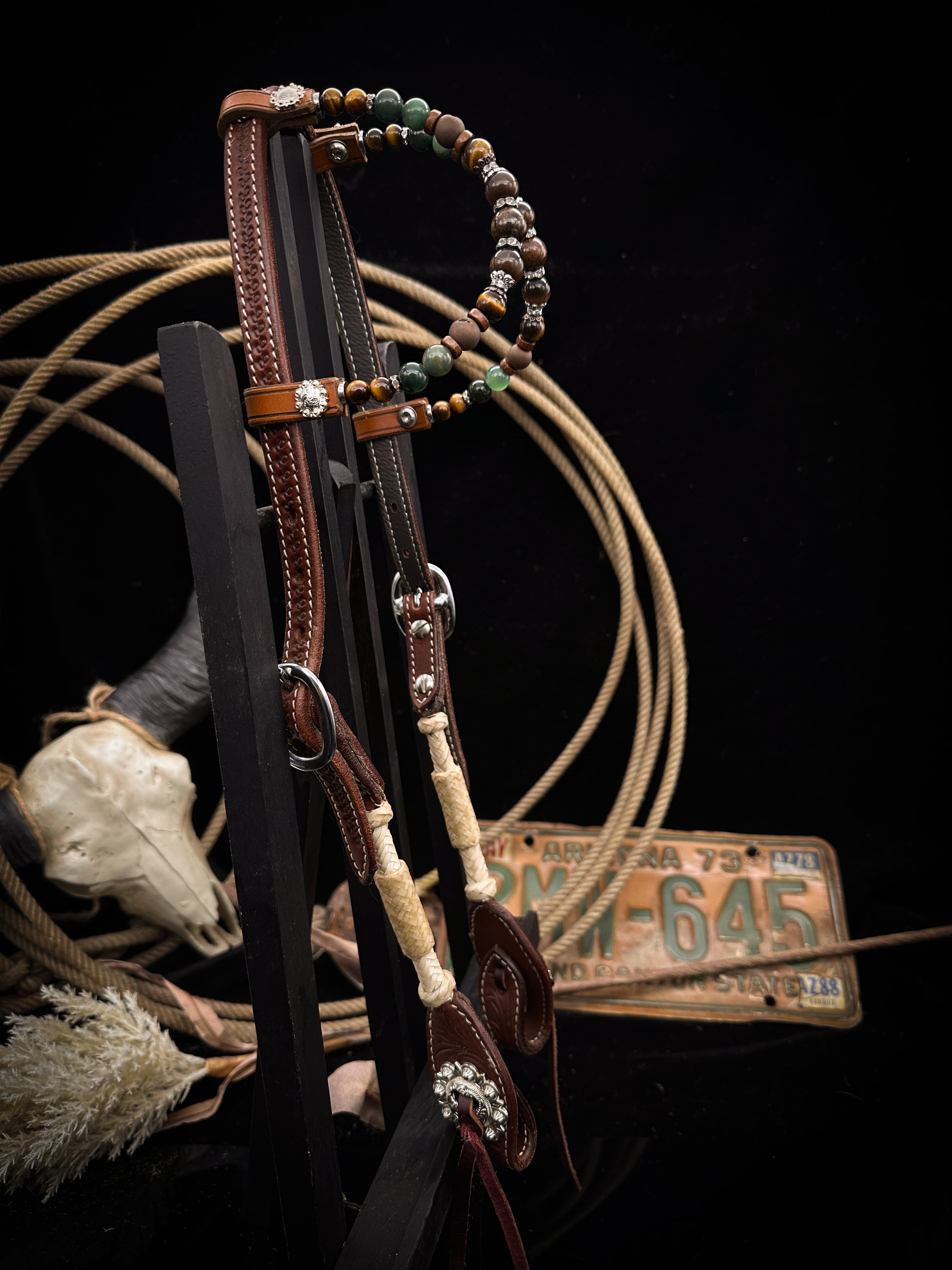 Premium | Rawhide green | Western hoofdstel
