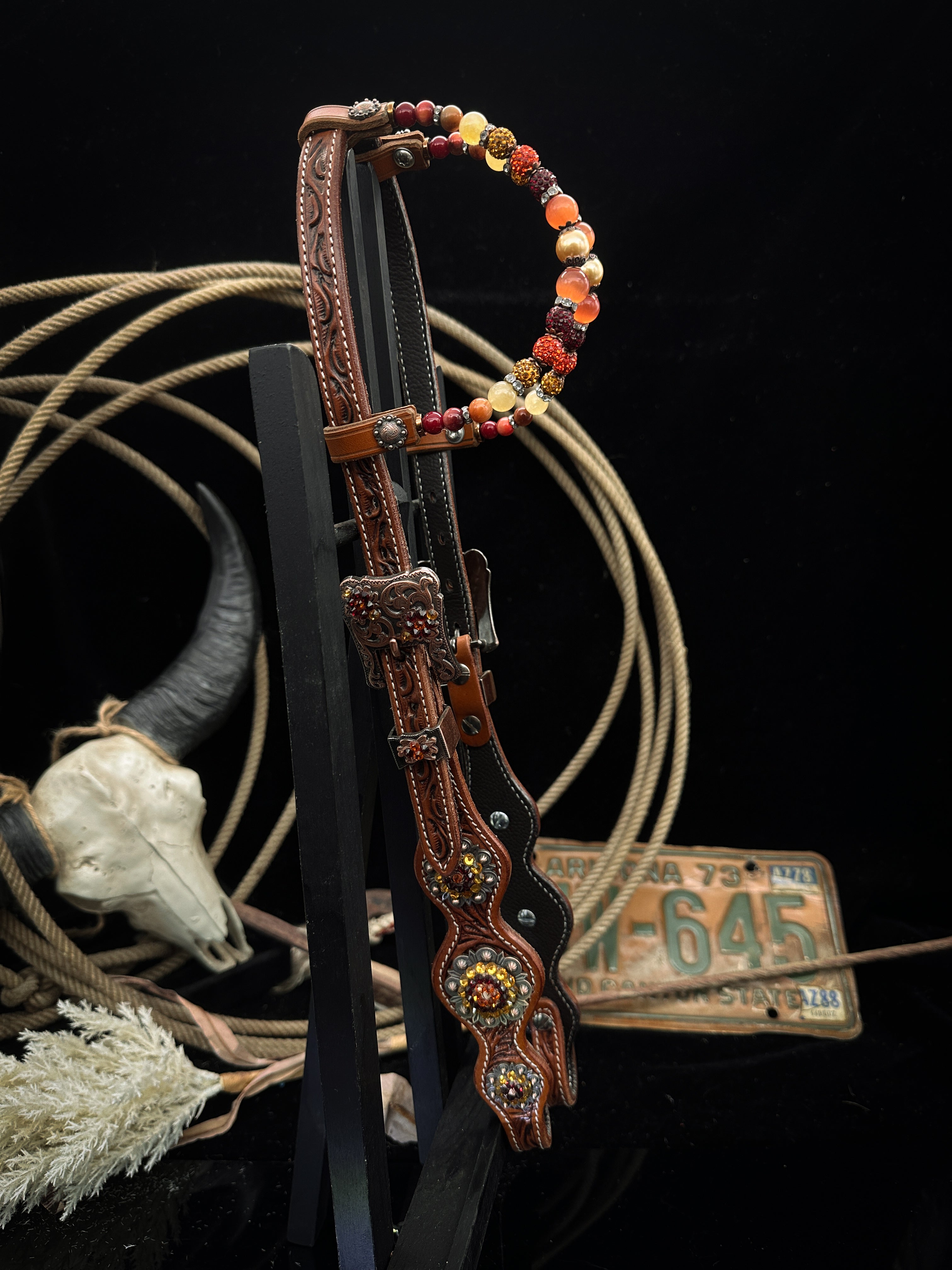 Premium | Yellowstone | Dark brown western hoofdstel