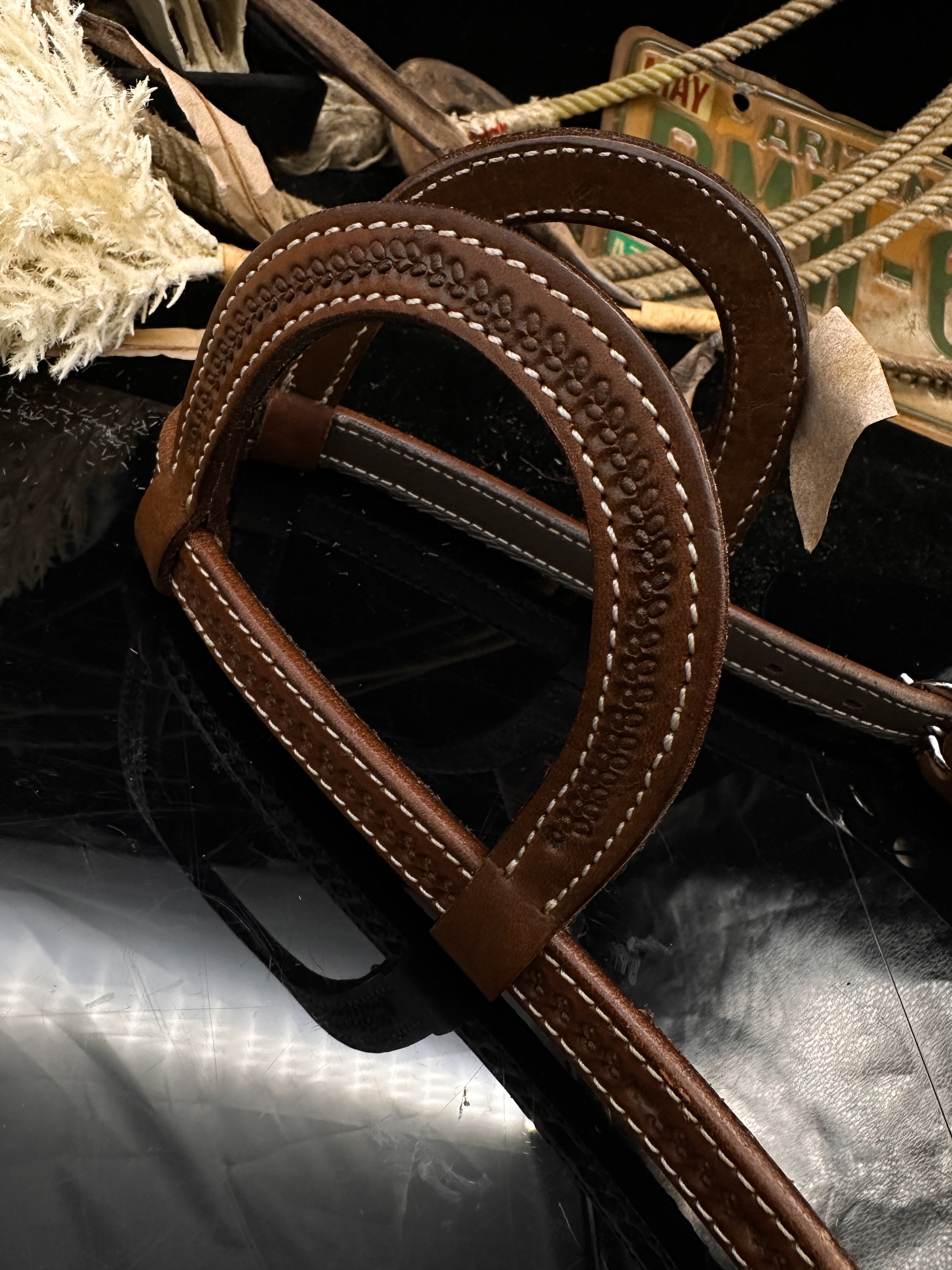 Basic | Rich Chestnut | Basket tooled western hoofdstel
