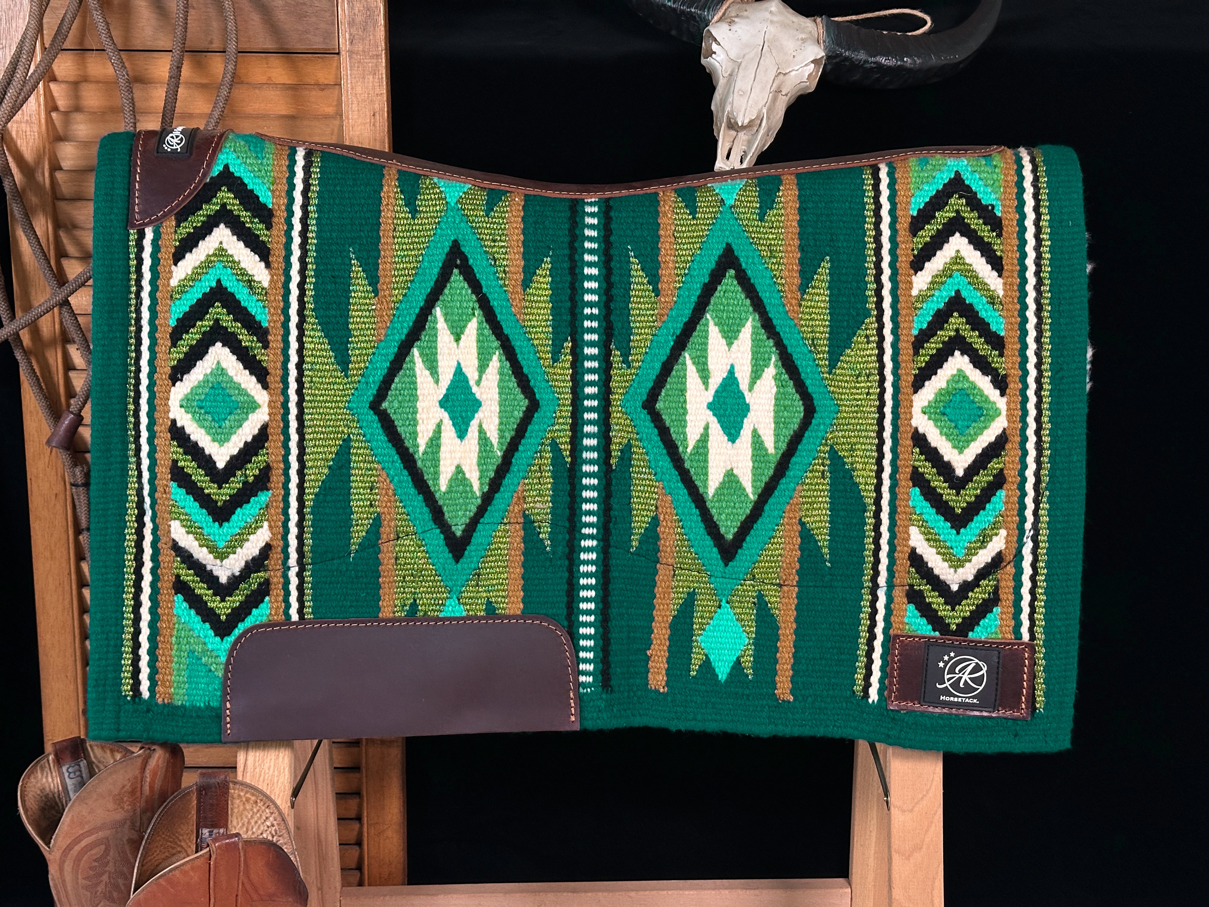 2in1 Show Pad |Diamond shape Petrol Green | Western